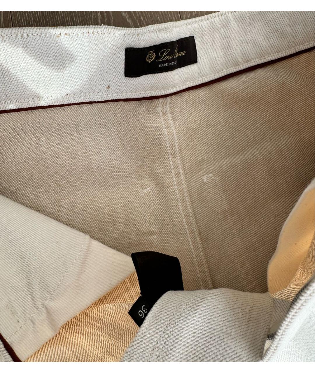 LORO PIANA Белые прямые джинсы, фото 3