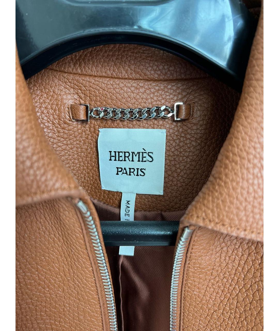 HERMES PRE-OWNED Коричневая кожаная куртка, фото 3