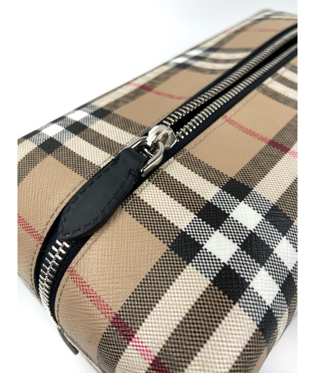 BURBERRY Бежевая кожаная косметичка, фото 6