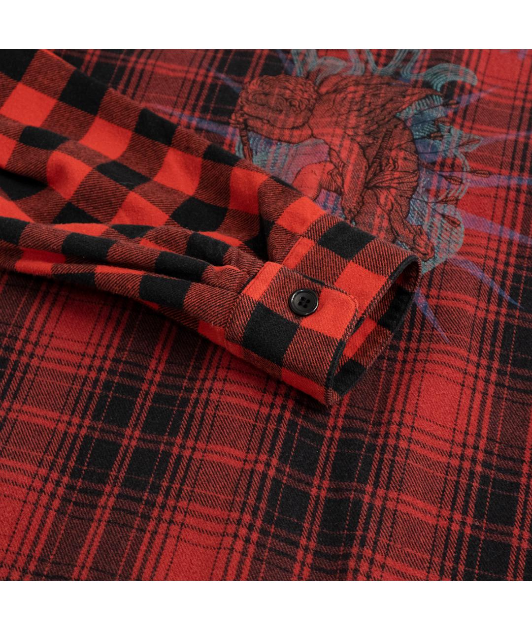 MARCELO BURLON COUNTY OF MILAN Красная хлопко-полиэстеровая кэжуал рубашка, фото 5