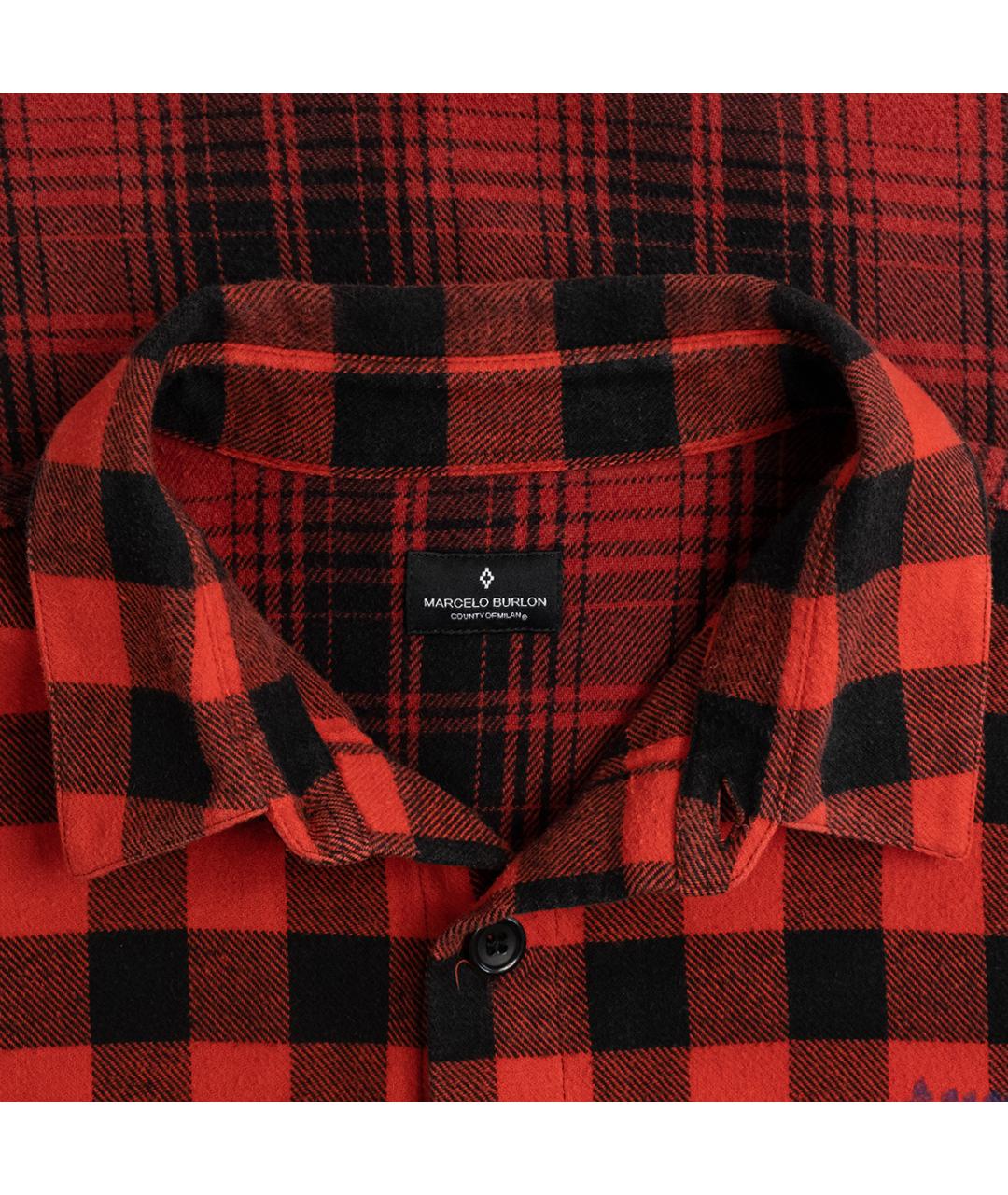 MARCELO BURLON COUNTY OF MILAN Красная хлопко-полиэстеровая кэжуал рубашка, фото 3