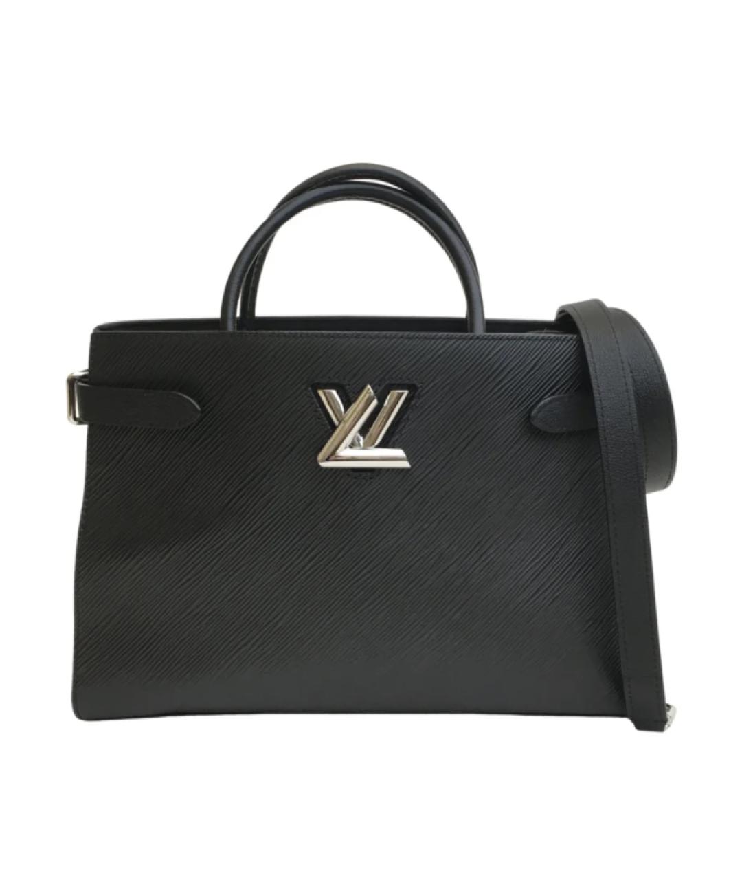LOUIS VUITTON Черная кожаная сумка с короткими ручками, фото 1