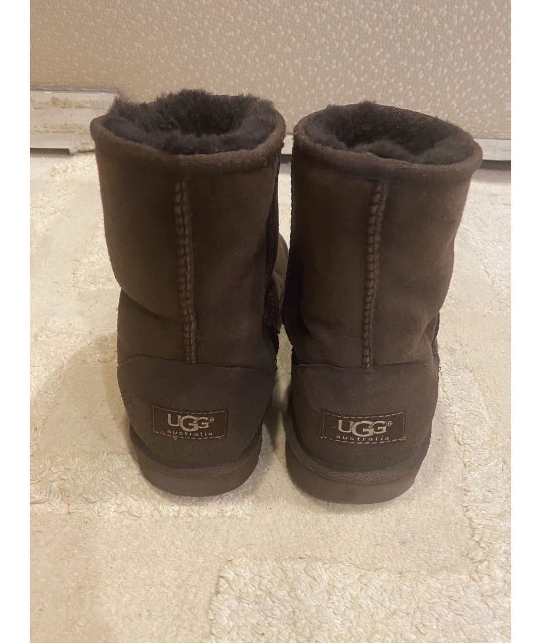 UGG AUSTRALIA Коричневые замшевые ботинки, фото 4