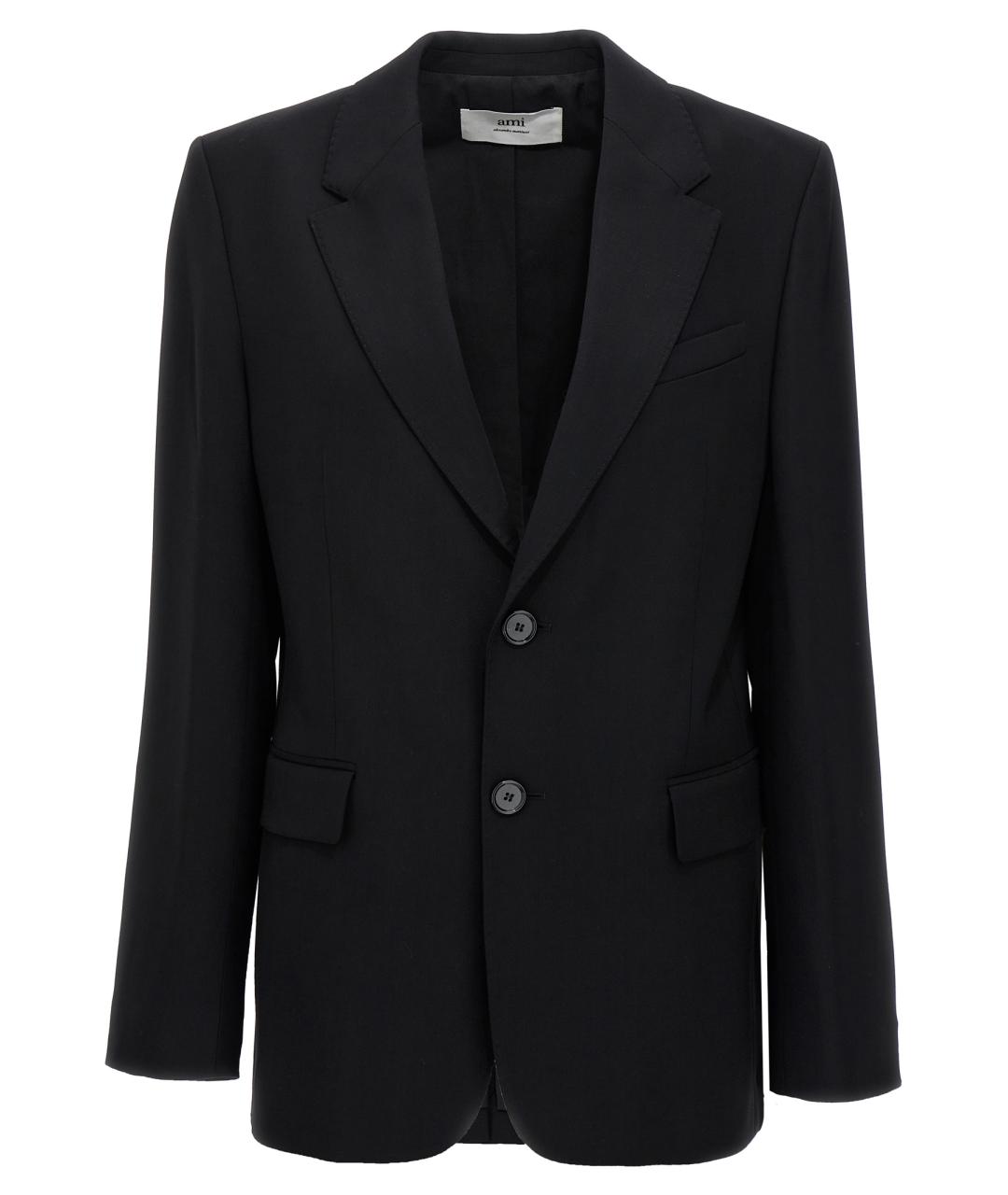 AMI Черный вискозный пиджак, фото 1