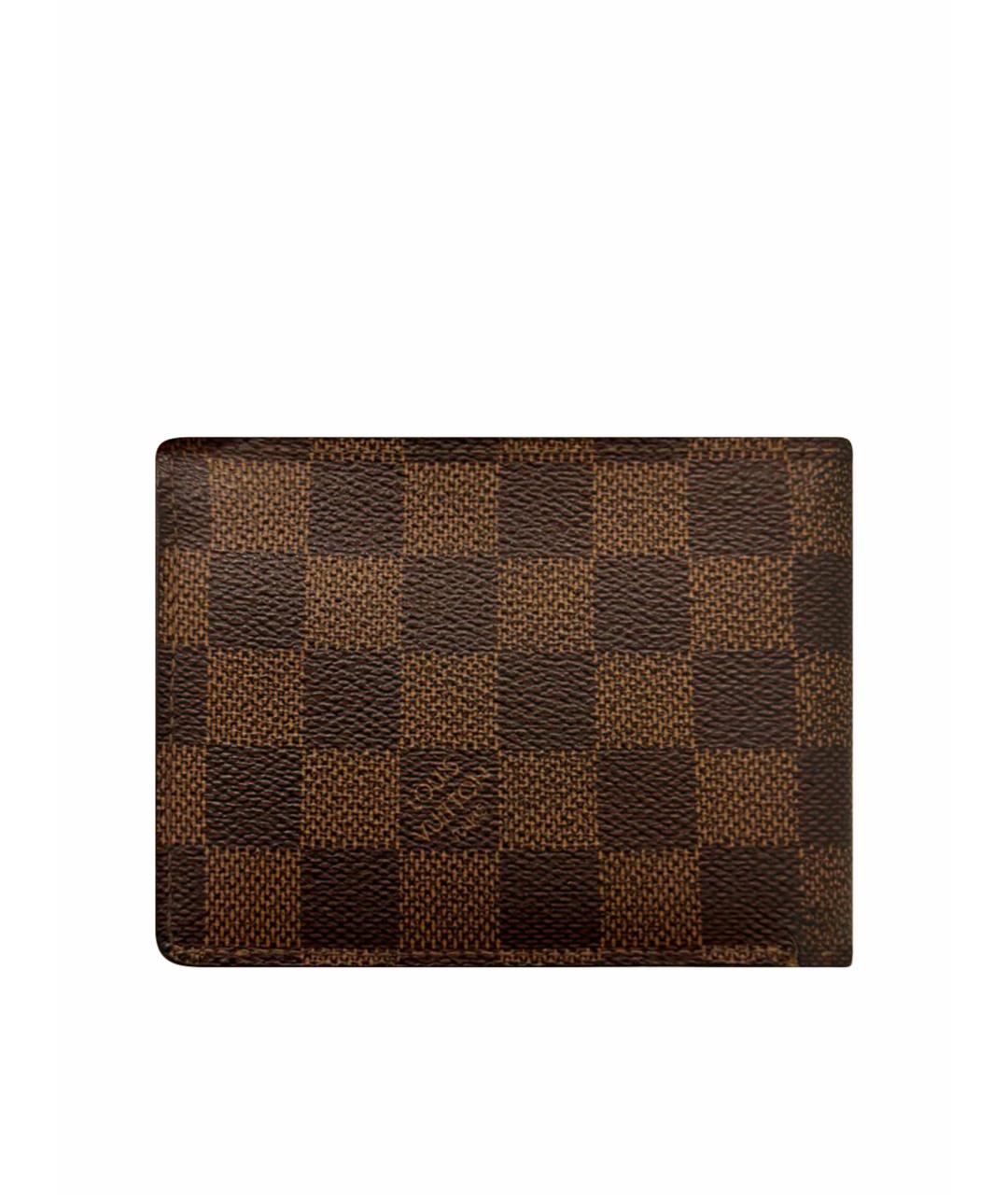 LOUIS VUITTON Коричневый кожаный кошелек, фото 1