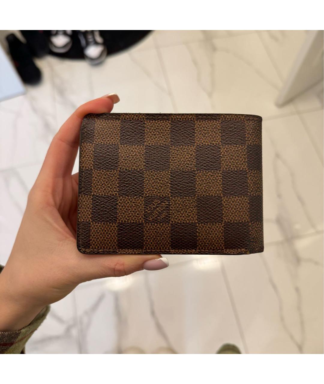 LOUIS VUITTON PRE-OWNED Коричневый кожаный кошелек