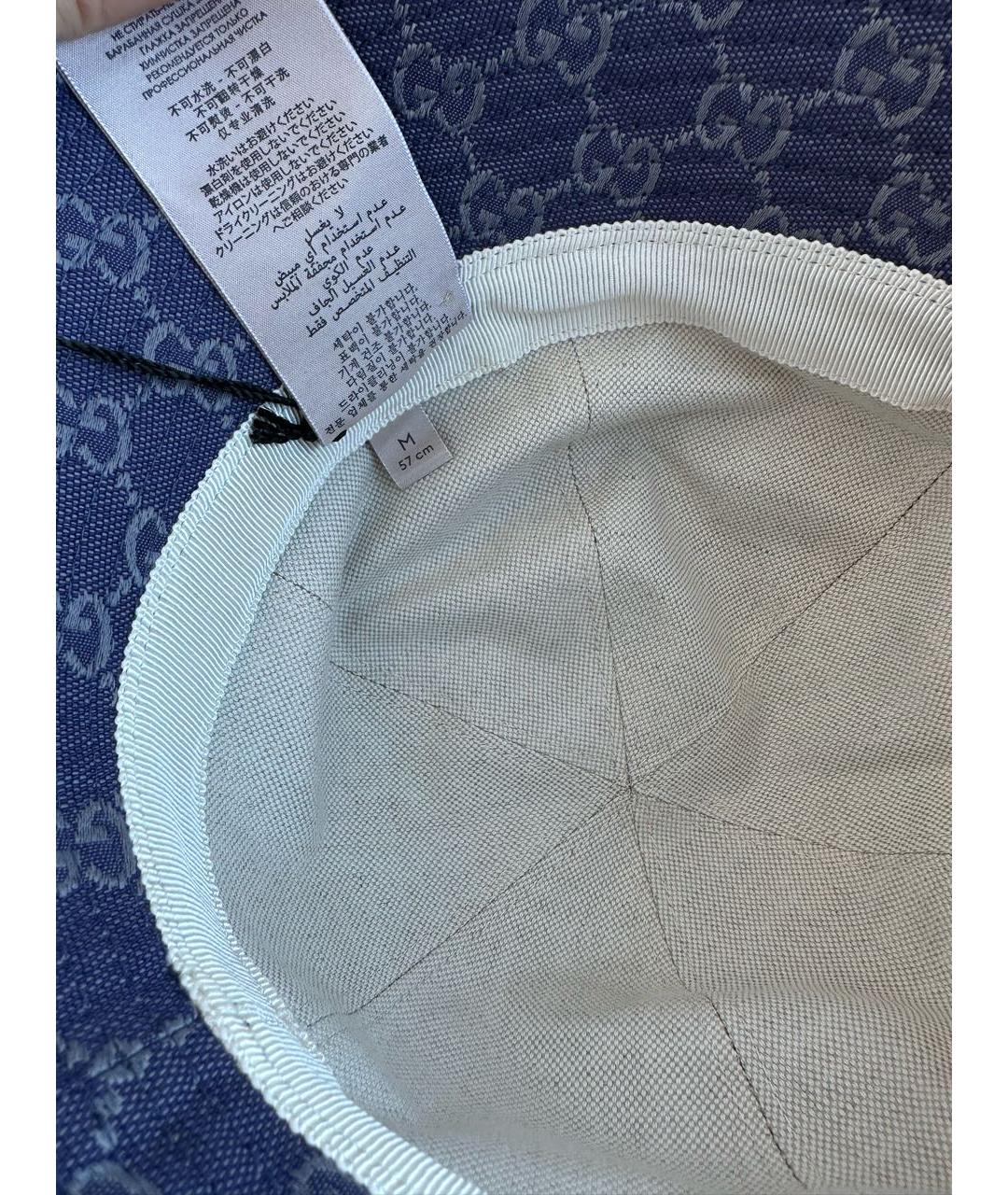 GUCCI Темно-синяя хлопковая панама, фото 7