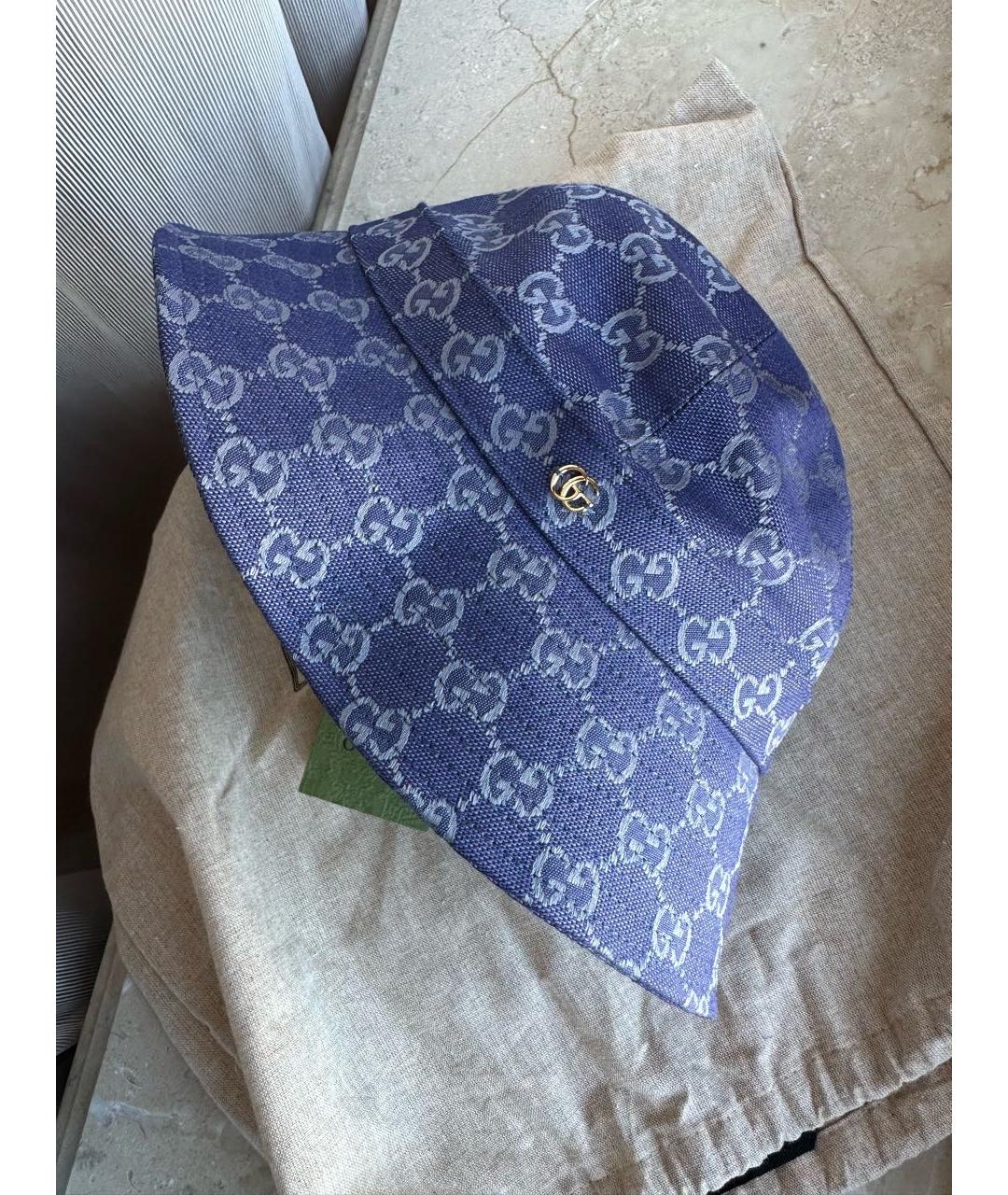 GUCCI Темно-синяя хлопковая панама, фото 6