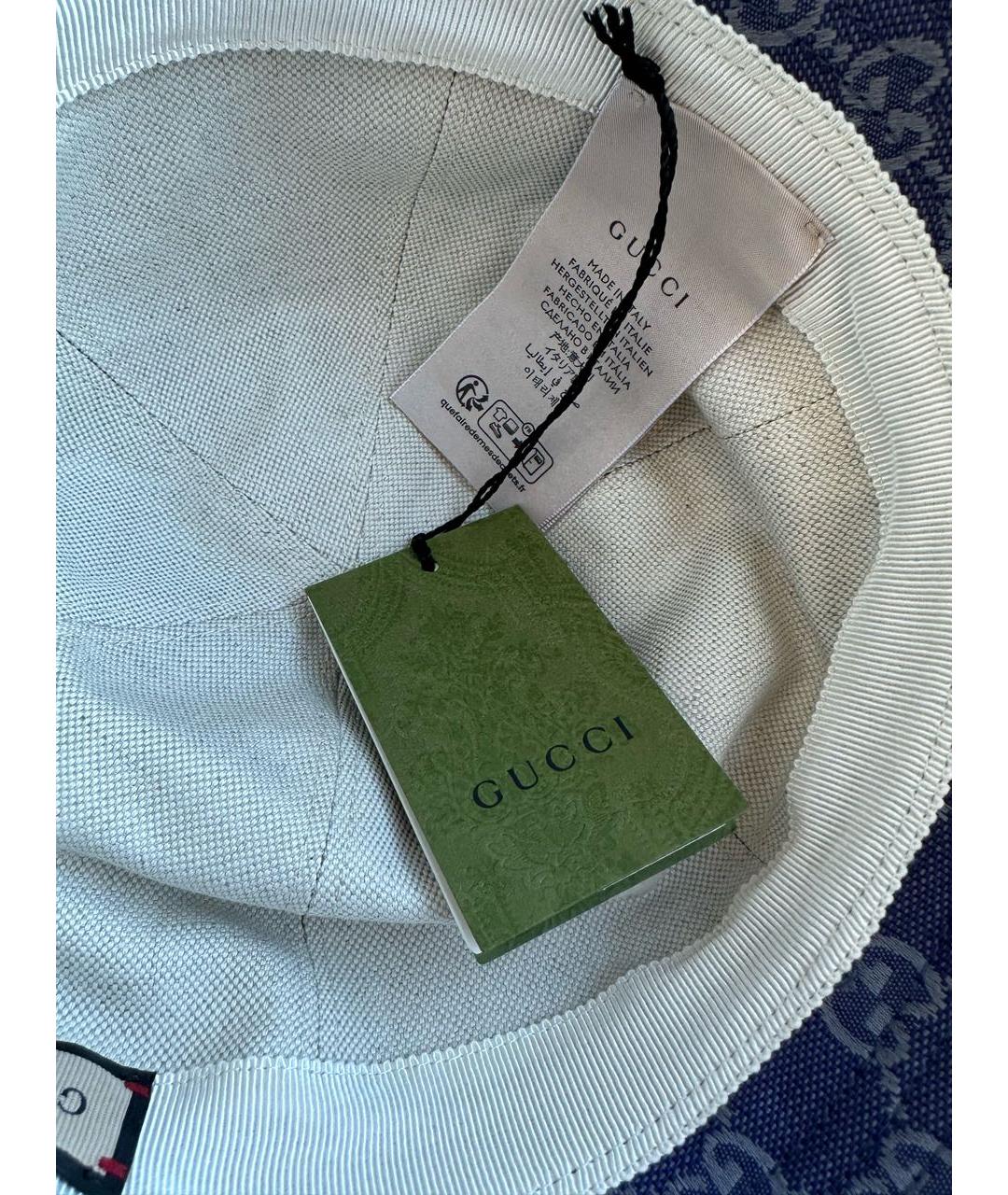 GUCCI Темно-синяя хлопковая панама, фото 8