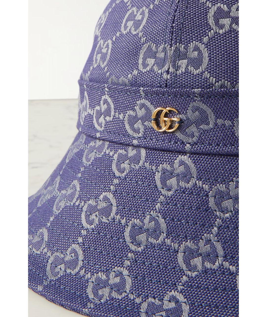 GUCCI Темно-синяя хлопковая панама, фото 2