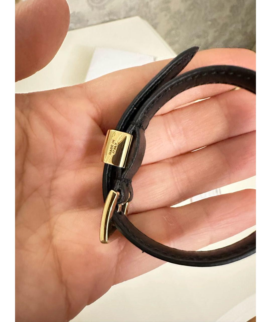 MIU MIU Черный кожаный браслет, фото 6