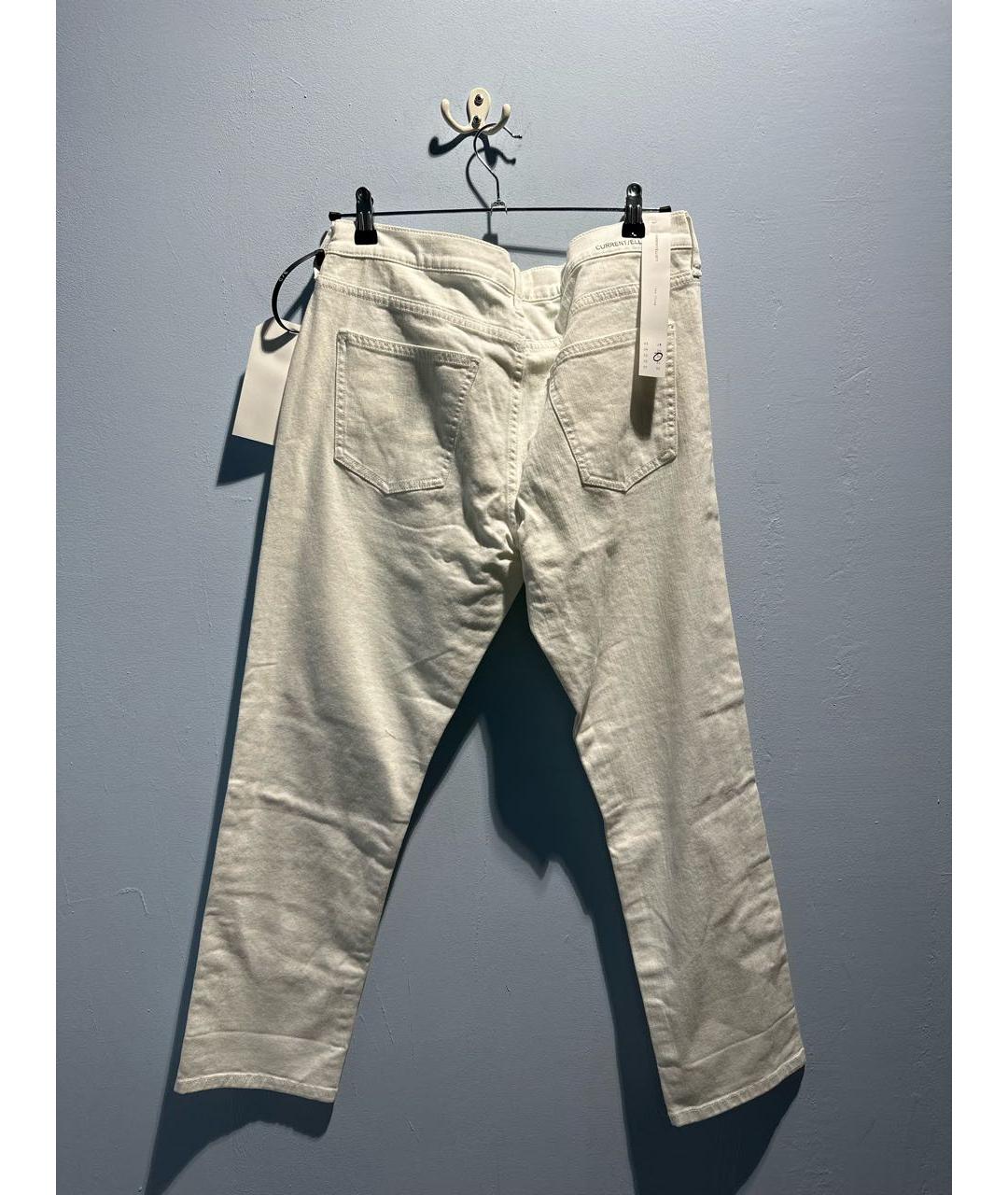 CURRENT/ELLIOTT Белые хлопко-эластановые прямые джинсы, фото 2