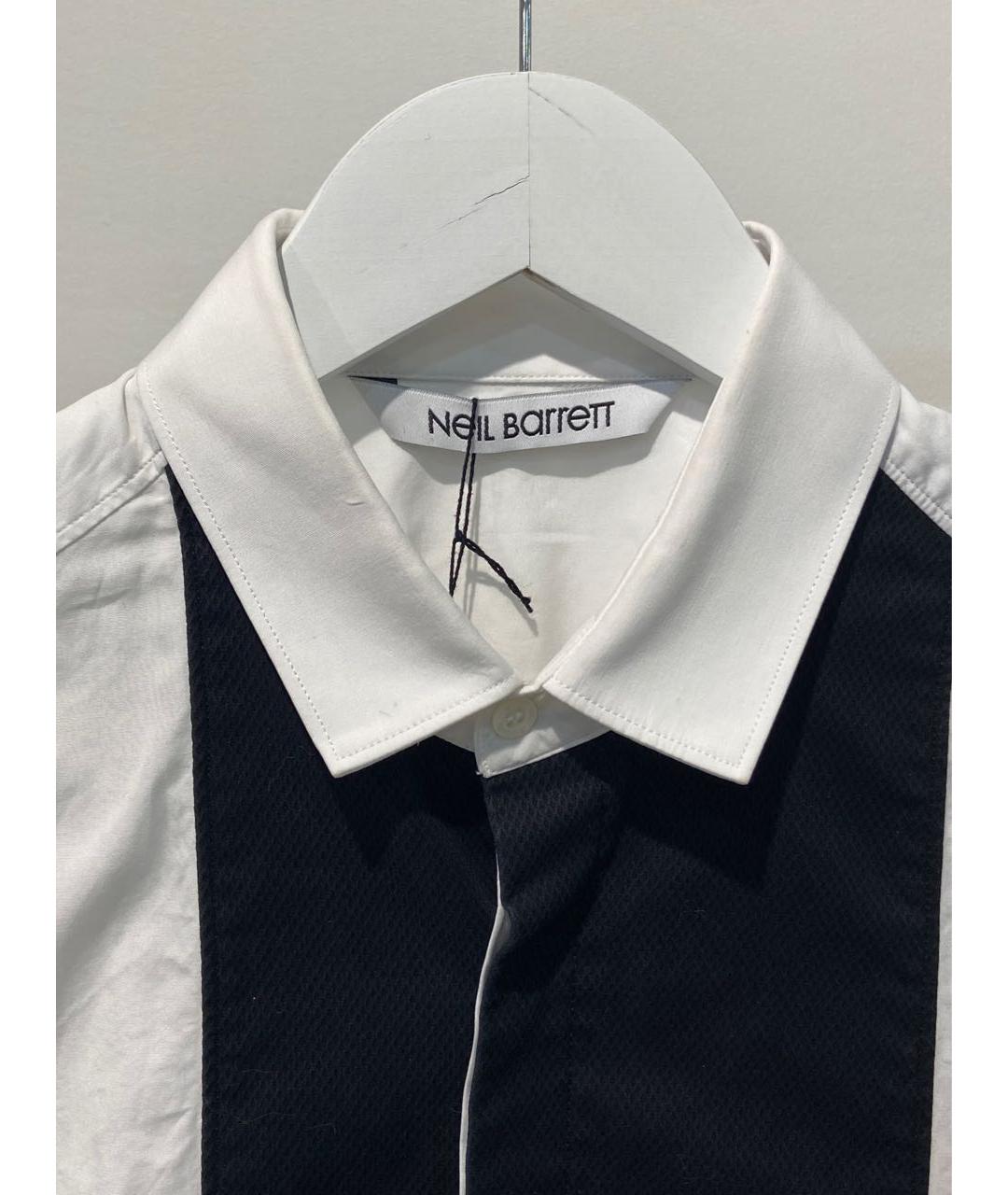 NEIL BARRETT Белая хлопковая кэжуал рубашка, фото 3
