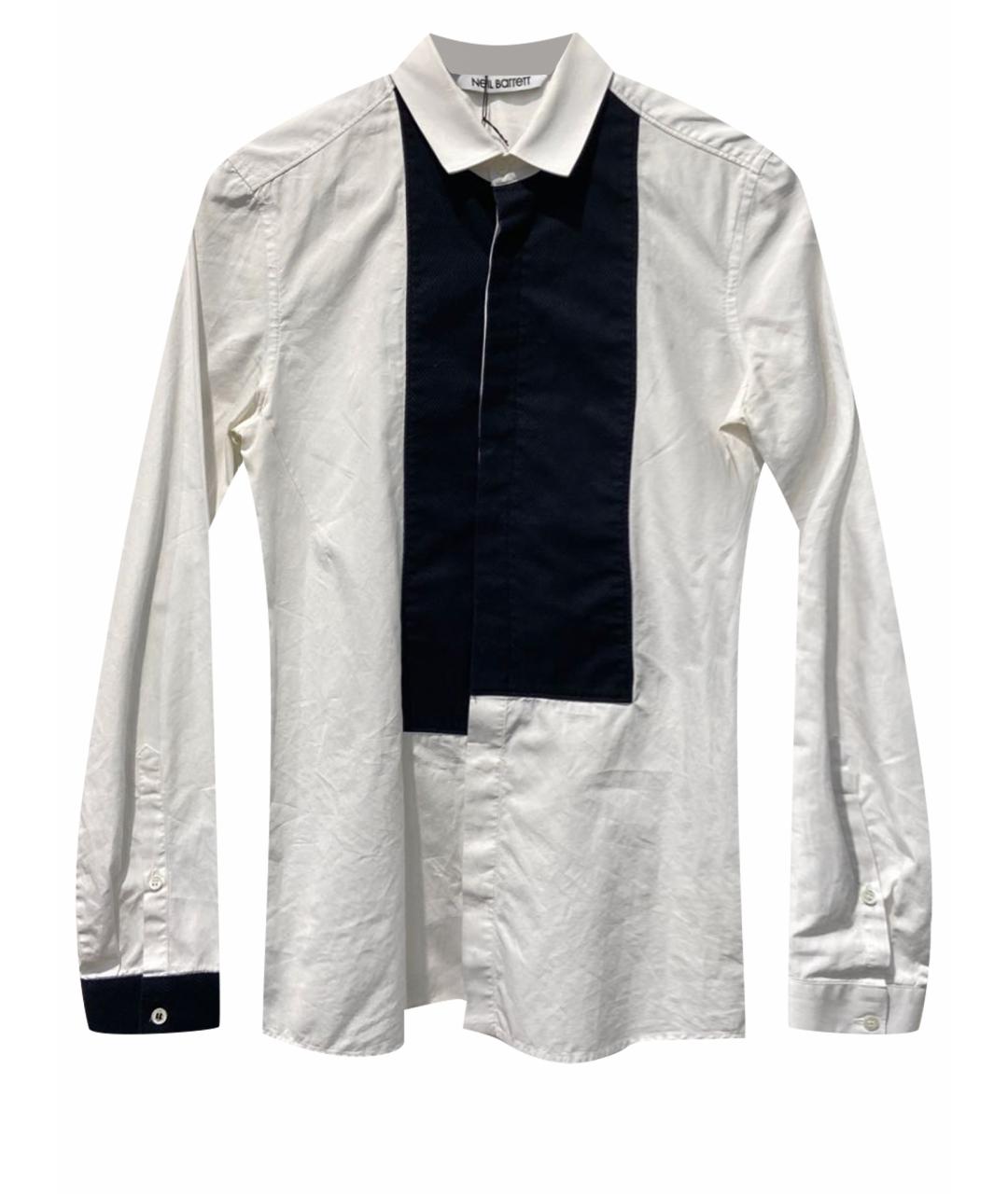 NEIL BARRETT Белая хлопковая кэжуал рубашка, фото 1