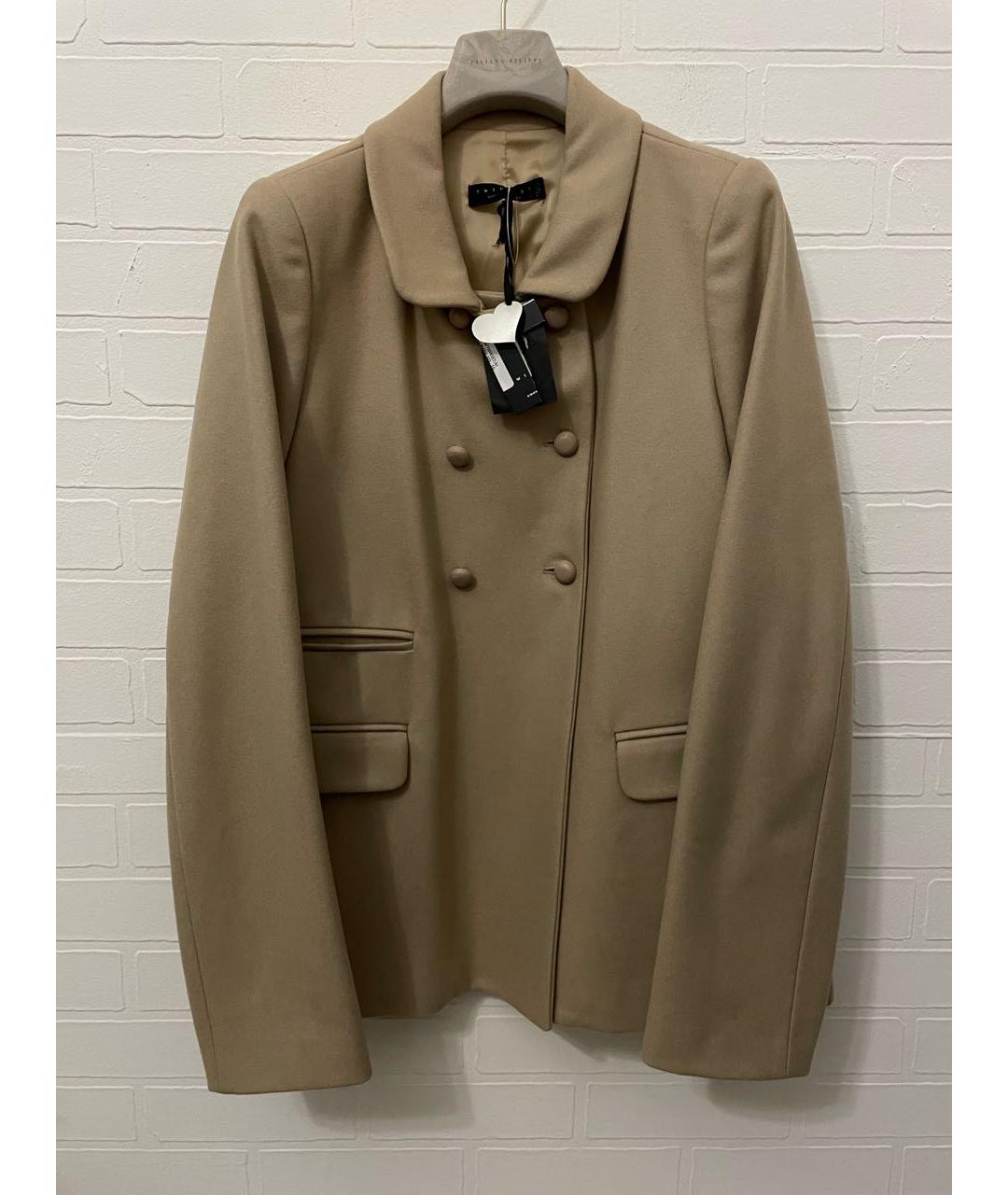 TWIN-SET Бежевое шерстяное пальто, фото 9
