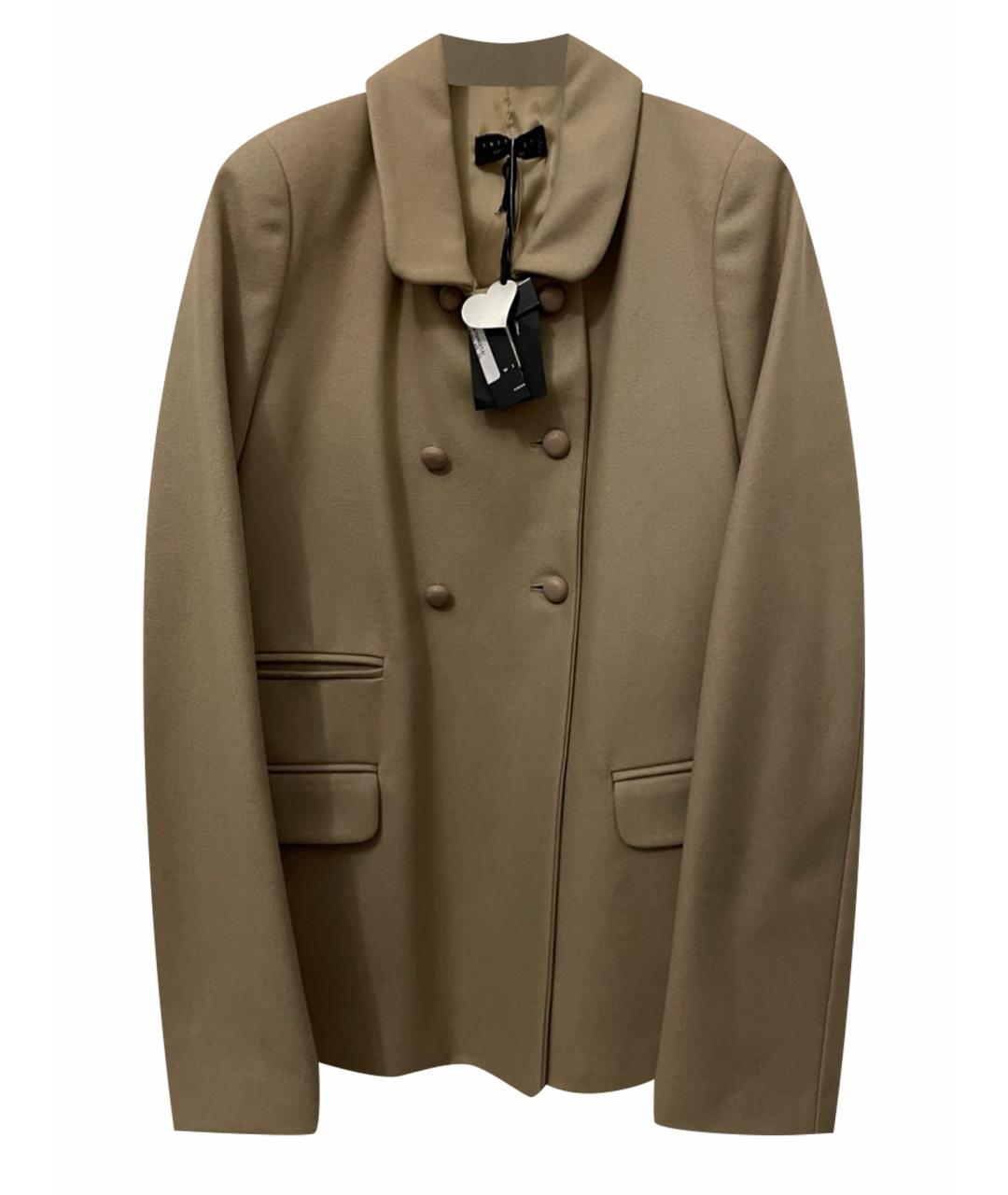 TWIN-SET Бежевое шерстяное пальто, фото 1