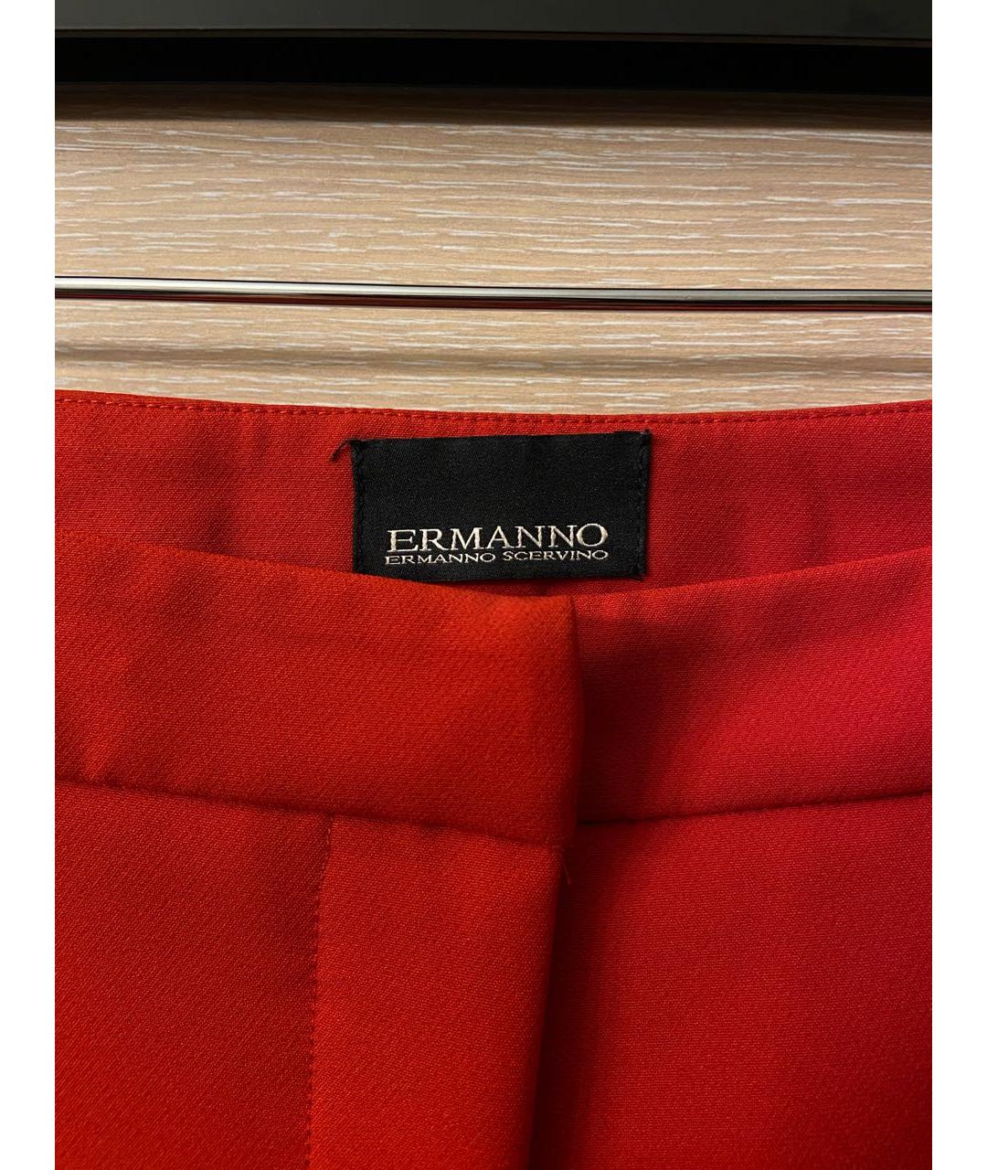 ERMANNO ERMANNO Красные прямые брюки, фото 3