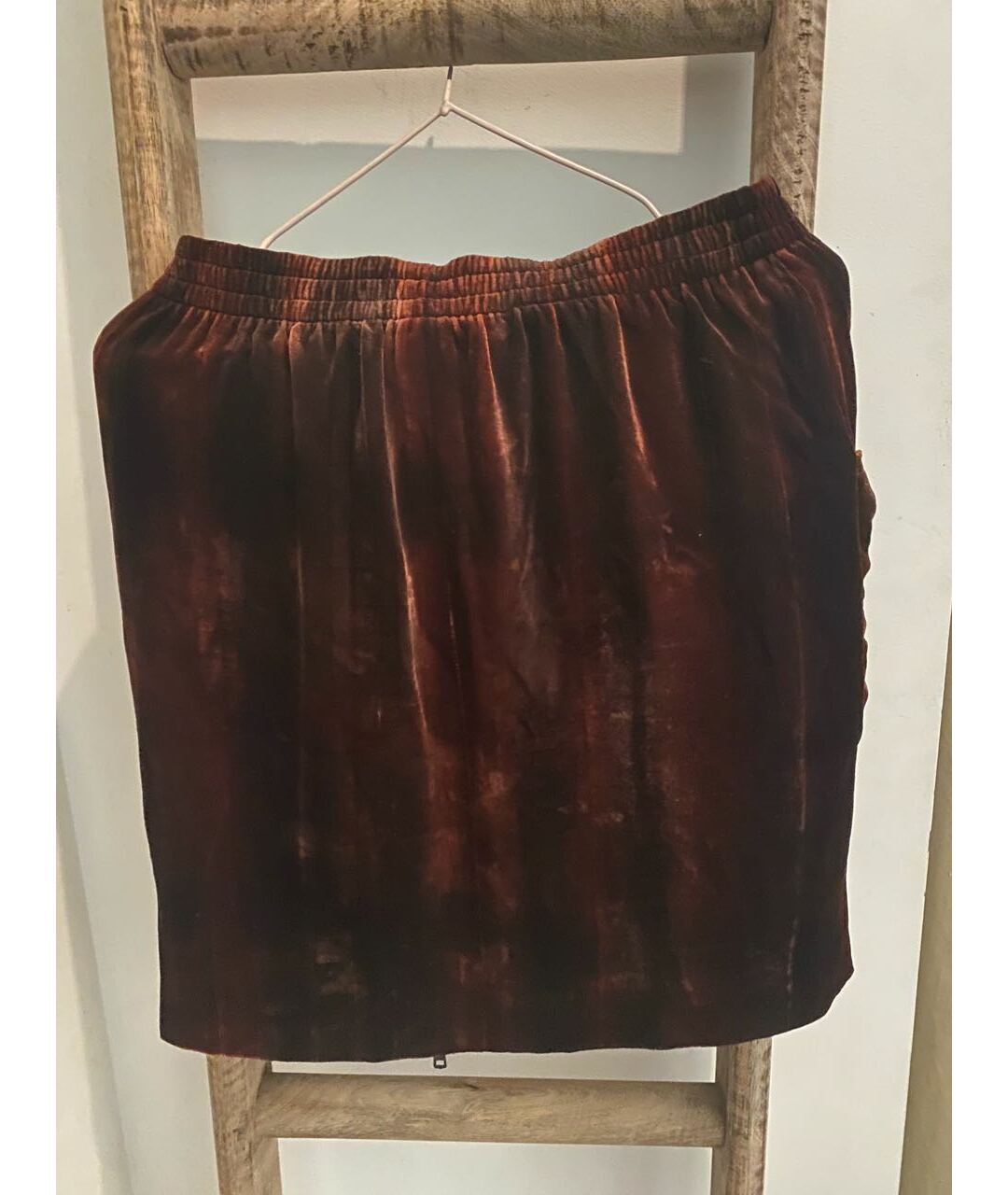 CHRISTIAN DIOR PRE-OWNED Коричневая бархатная юбка мини, фото 2