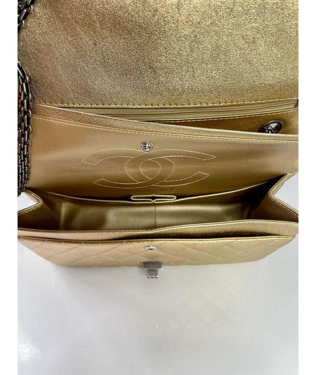 CHANEL PRE-OWNED Золотая кожаная сумка через плечо, фото 6
