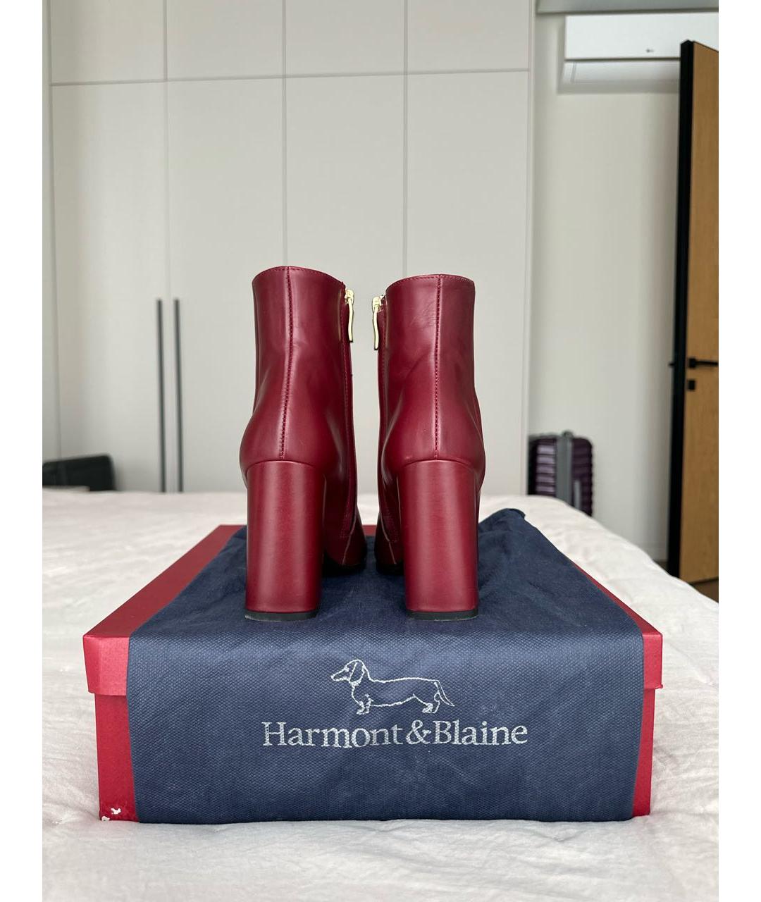 HARMONT & BLAINE JUNIOR Бордовые кожаные ботильоны, фото 4