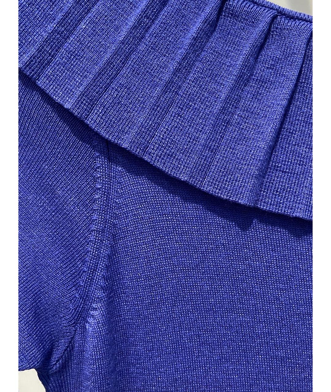 TEMPERLEY LONDON Синее шелковое повседневное платье, фото 4