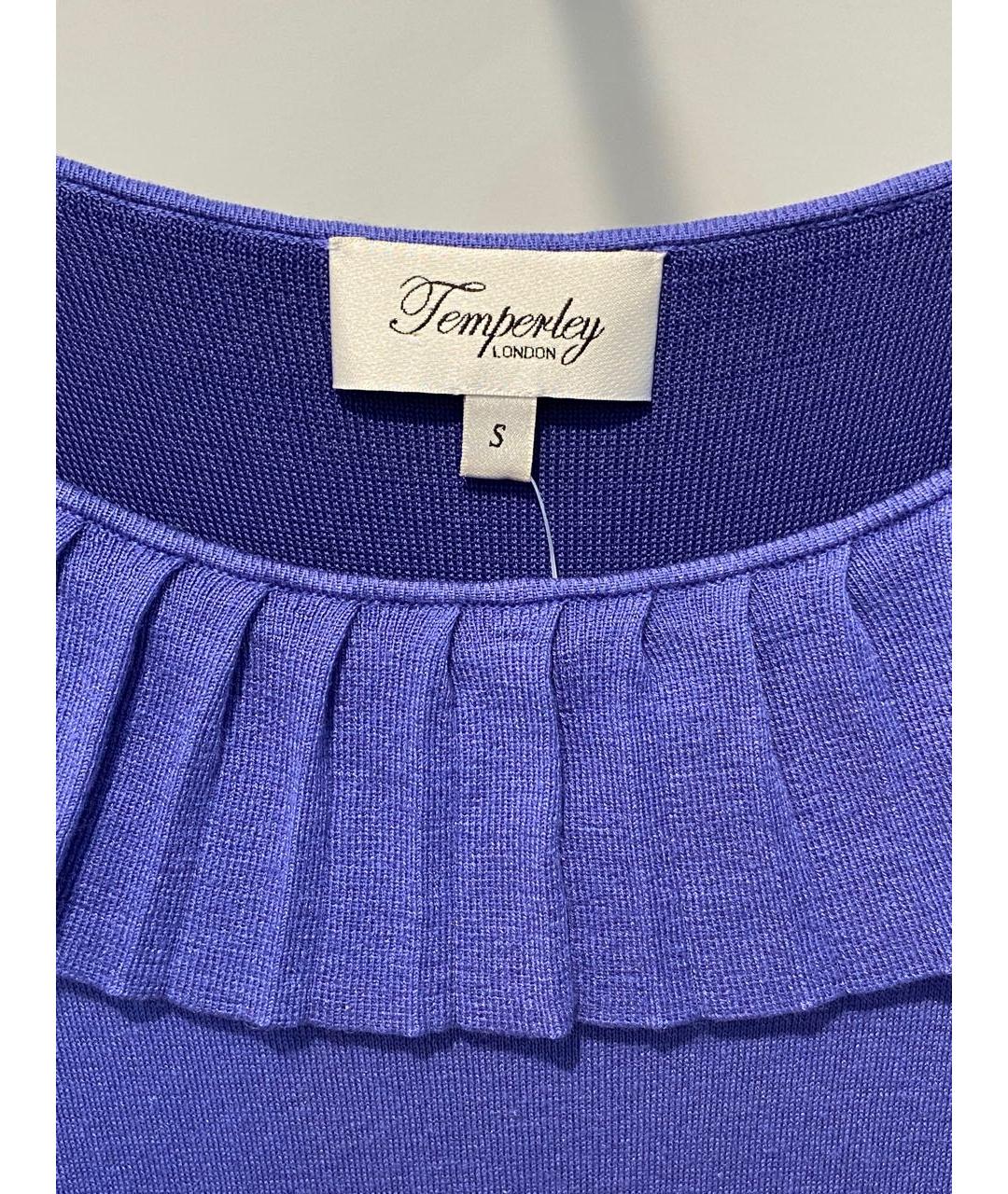 TEMPERLEY LONDON Синее шелковое повседневное платье, фото 3