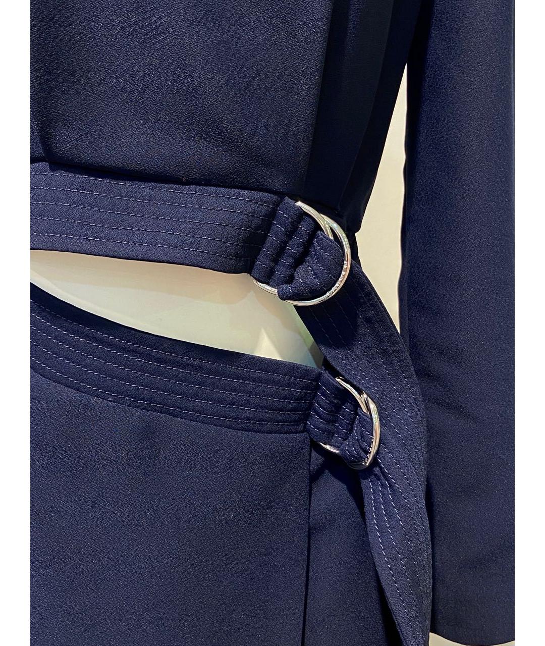 CARVEN Темно-синее полиэстеровое повседневное платье, фото 4