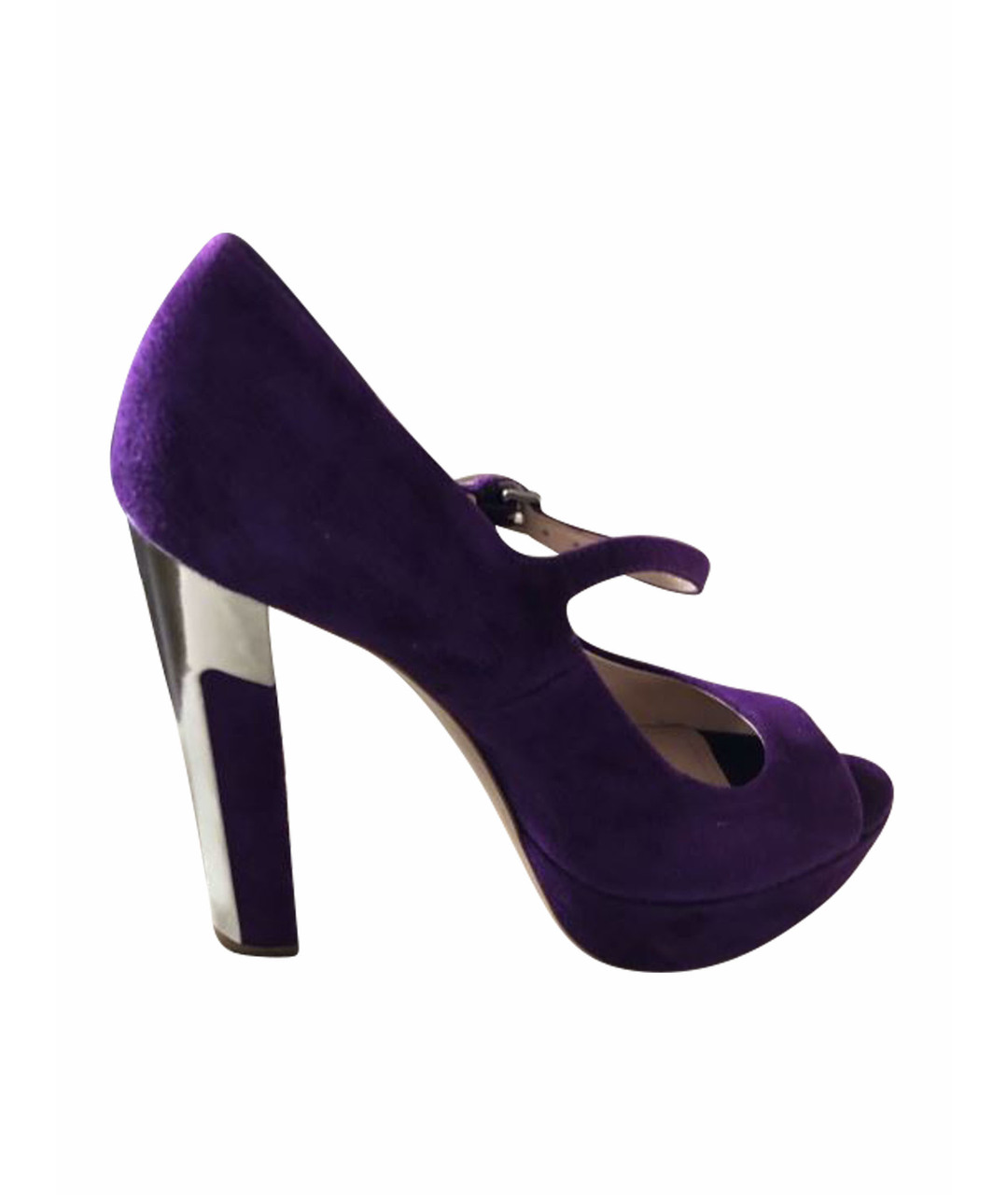 MIU MIU Фиолетовые замшевые туфли, фото 1