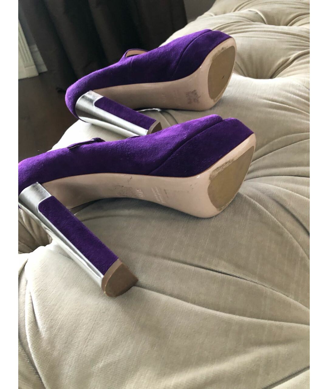 MIU MIU Фиолетовые замшевые туфли, фото 7