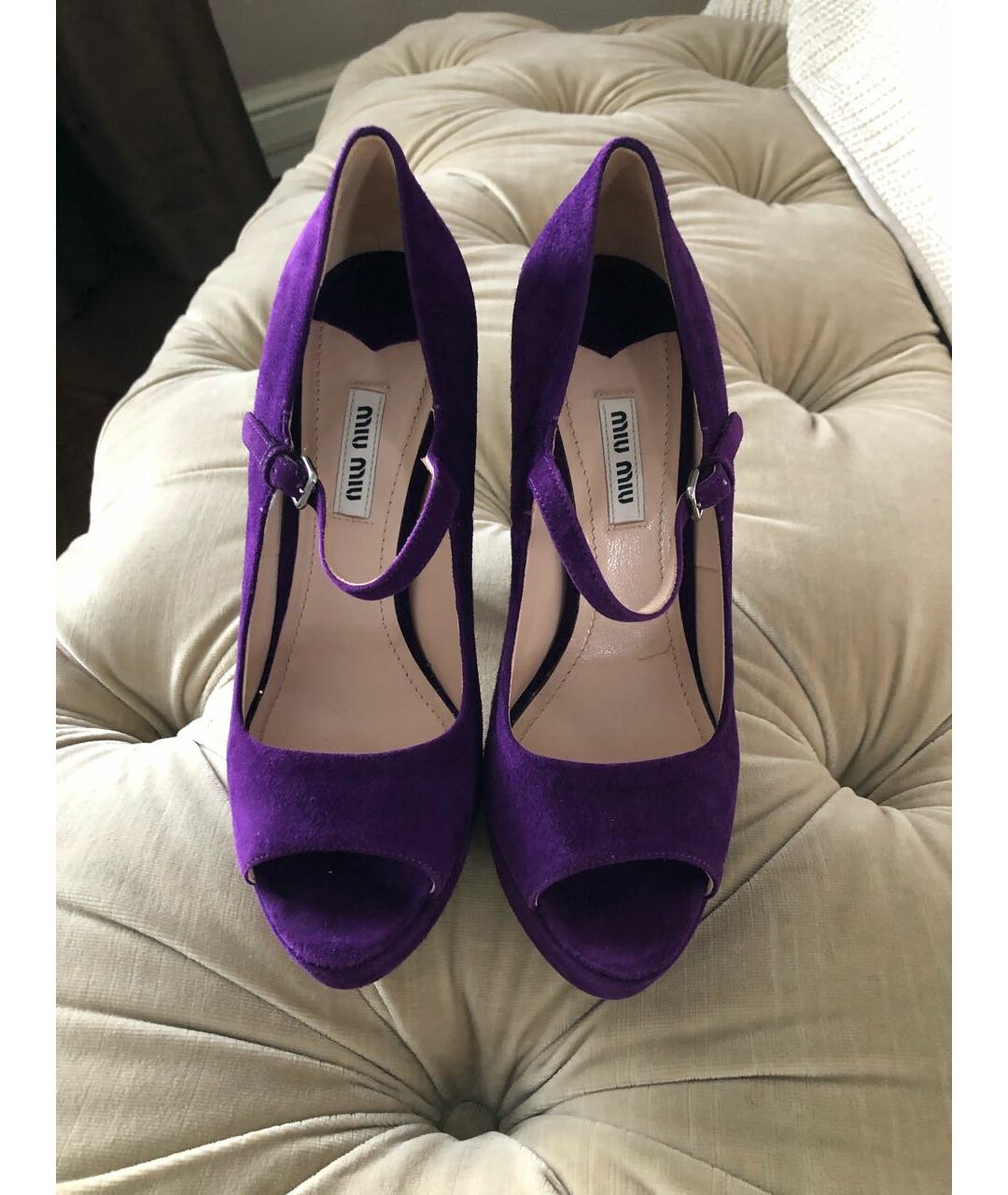 MIU MIU Фиолетовые замшевые туфли, фото 2