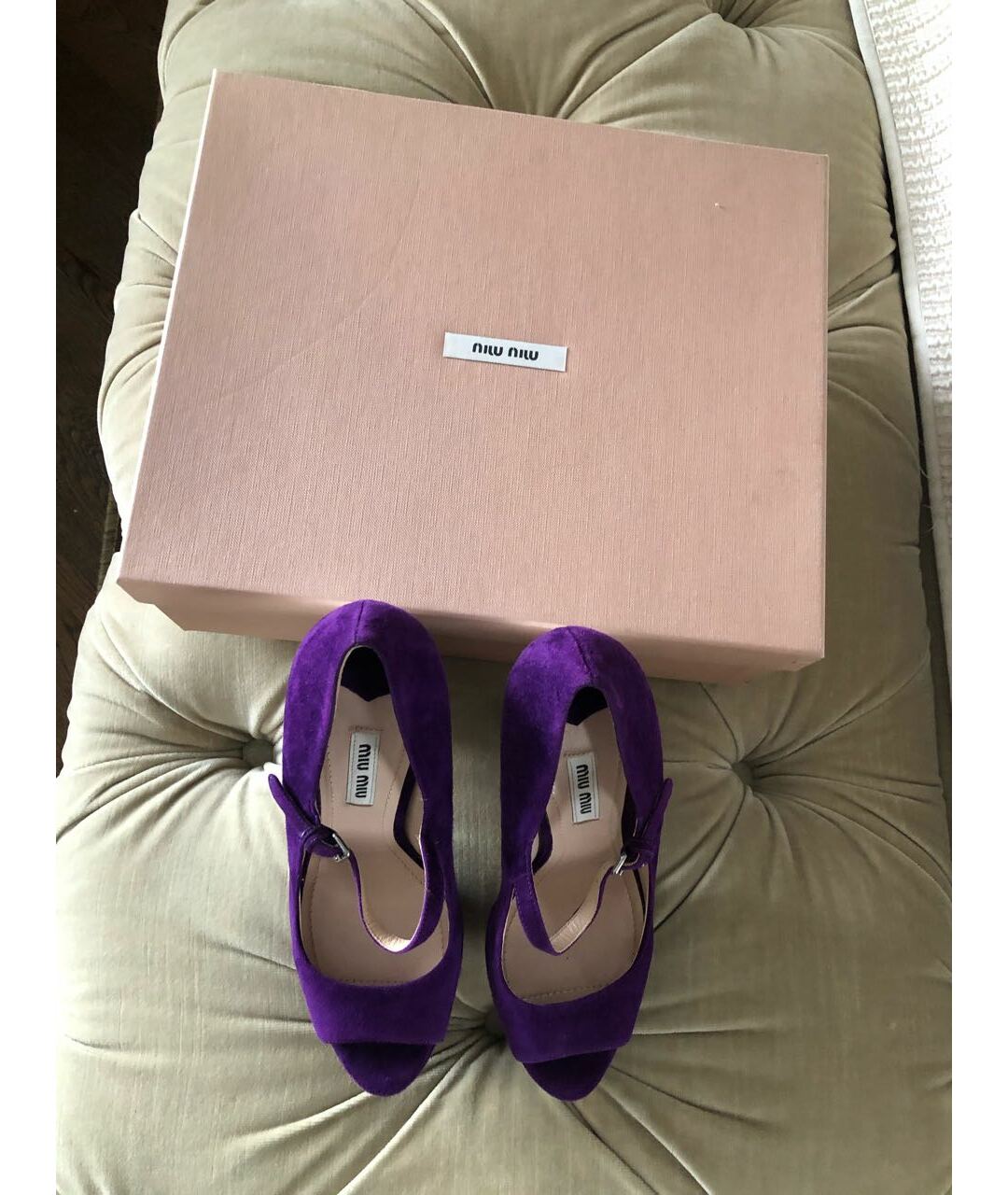 MIU MIU Фиолетовые замшевые туфли, фото 5