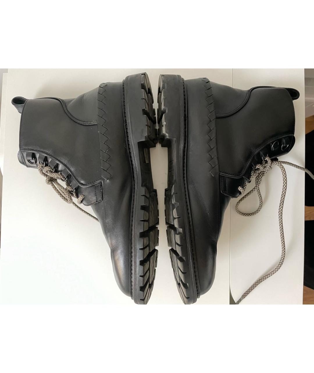 BOTTEGA VENETA Черные кожаные высокие ботинки, фото 5