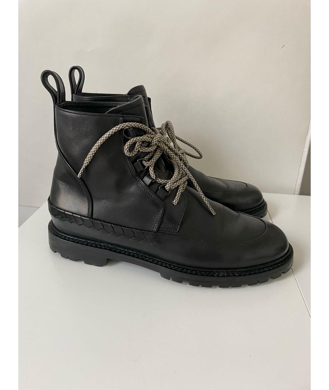 BOTTEGA VENETA Черные кожаные высокие ботинки, фото 9