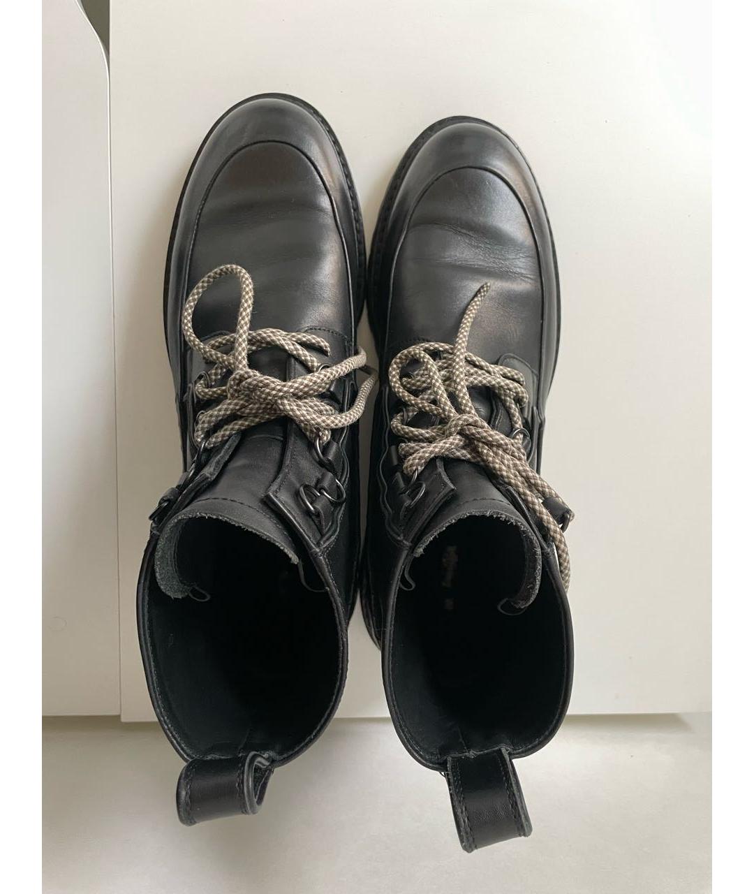 BOTTEGA VENETA Черные кожаные высокие ботинки, фото 4