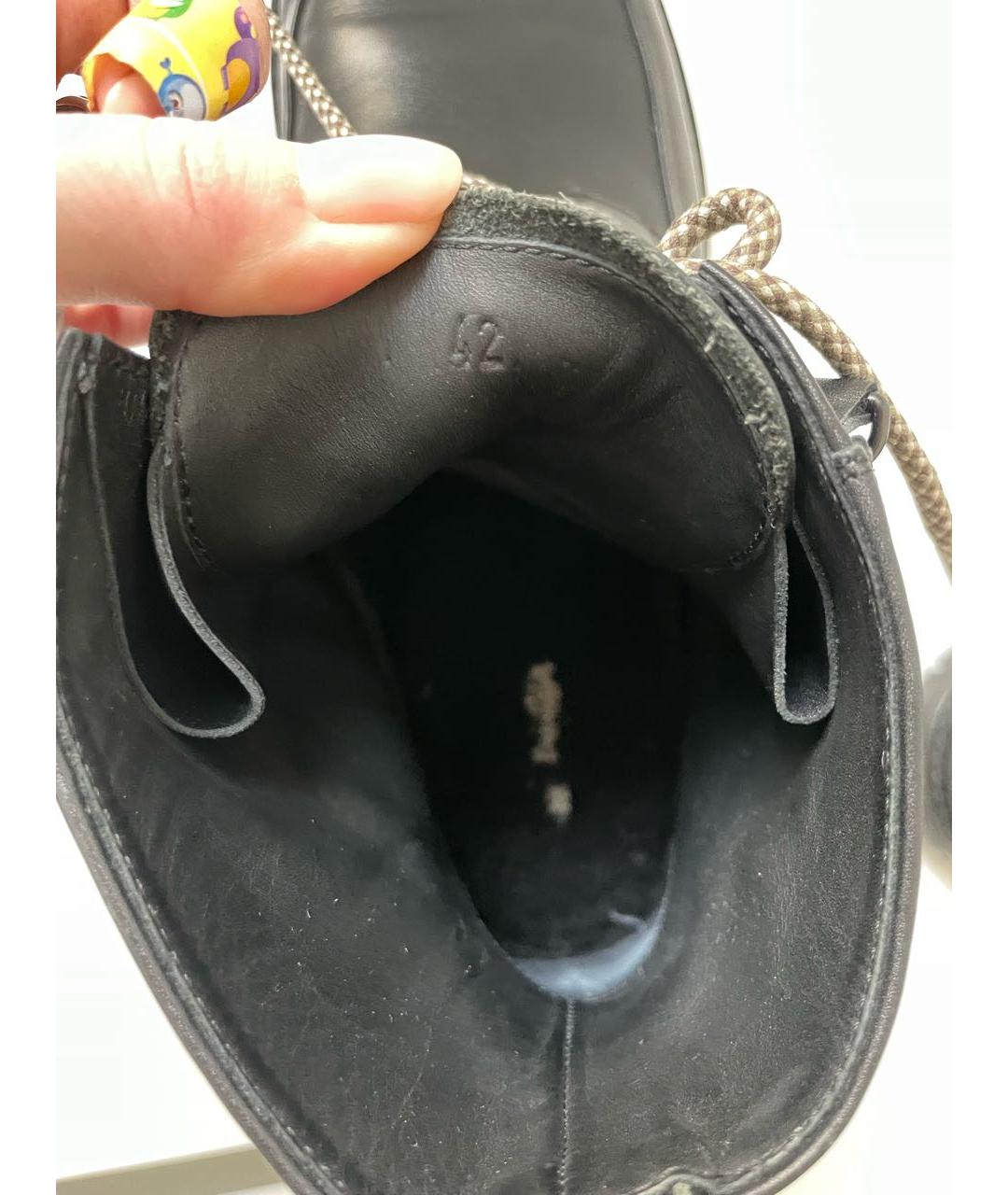 BOTTEGA VENETA Черные кожаные высокие ботинки, фото 7