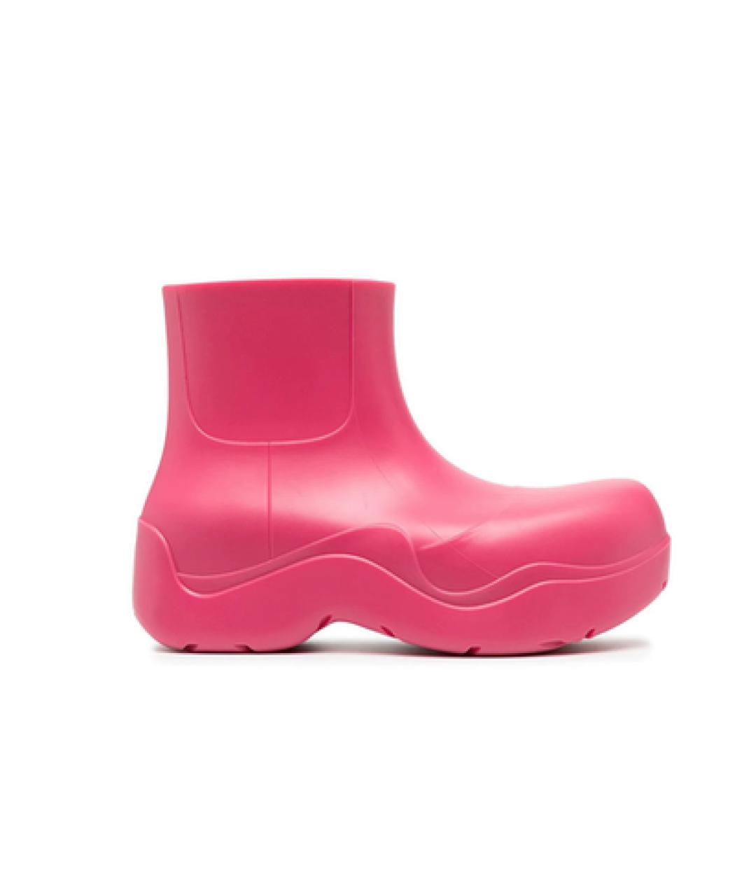 BOTTEGA VENETA Розовые резиновые ботинки, фото 1