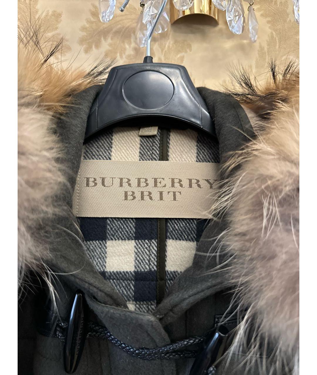 BURBERRY Хаки шерстяное пальто, фото 3