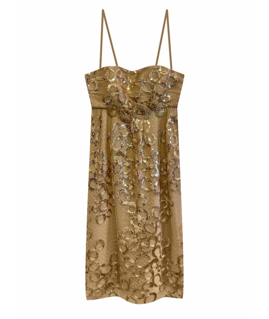 BLUMARINE Золотое коктейльное платье, фото 1