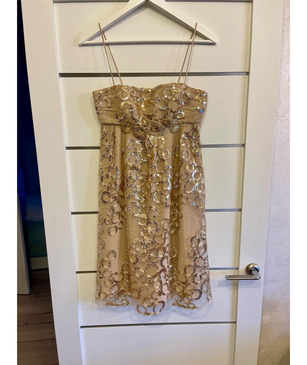 BLUMARINE Золотое коктейльное платье, фото 6