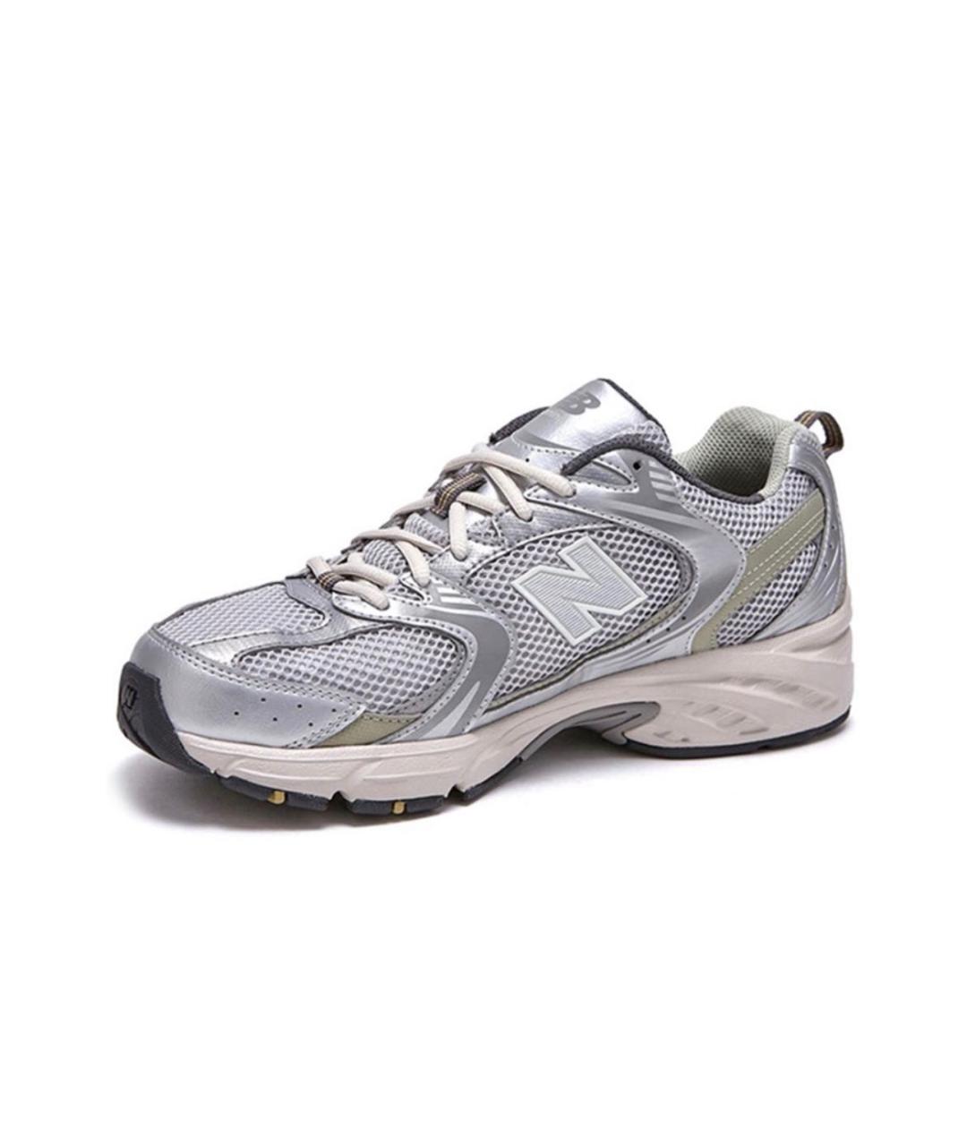 NEW BALANCE Серебряные текстильные кроссовки, фото 2