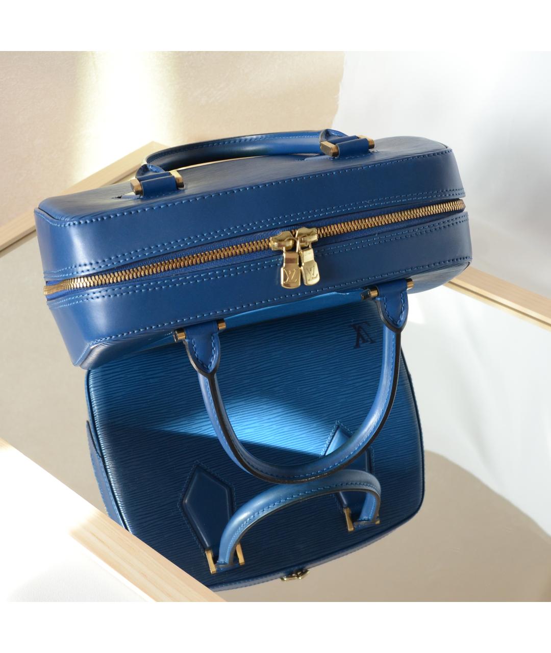 LOUIS VUITTON PRE-OWNED Голубая кожаная сумка с короткими ручками, фото 2