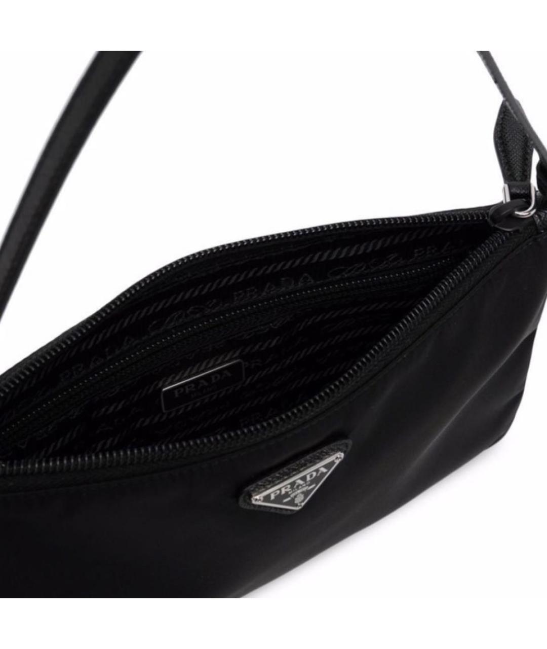 PRADA Черная синтетическая сумка с короткими ручками, фото 4