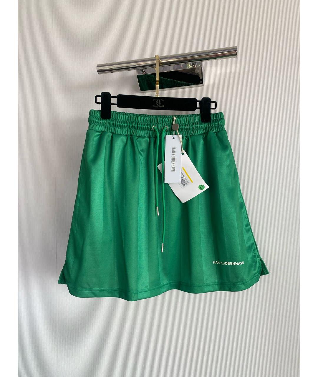 HAN KJOBENHAVN Зеленая полиэстеровая юбка мини, фото 5