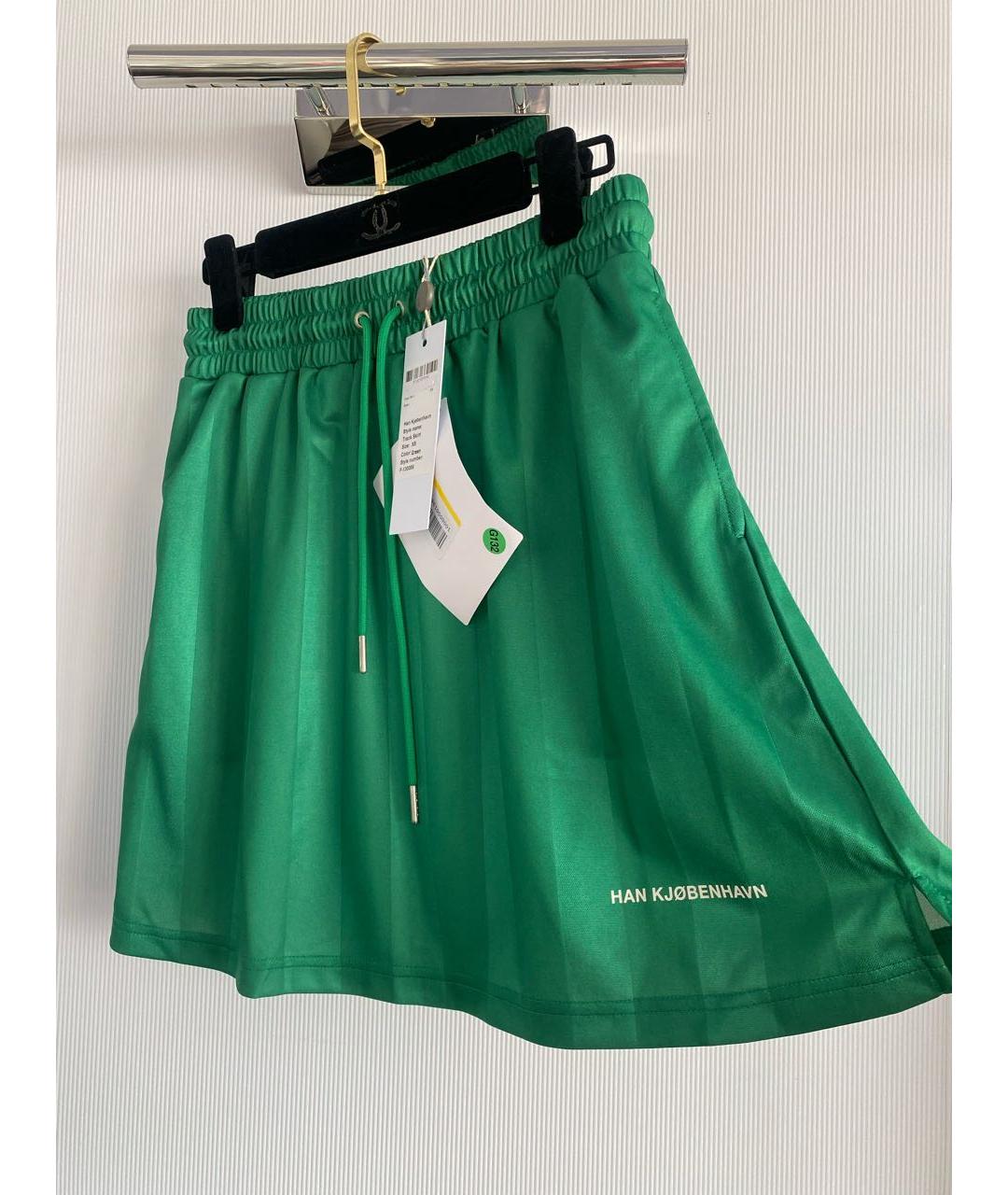 HAN KJOBENHAVN Зеленая полиэстеровая юбка мини, фото 3