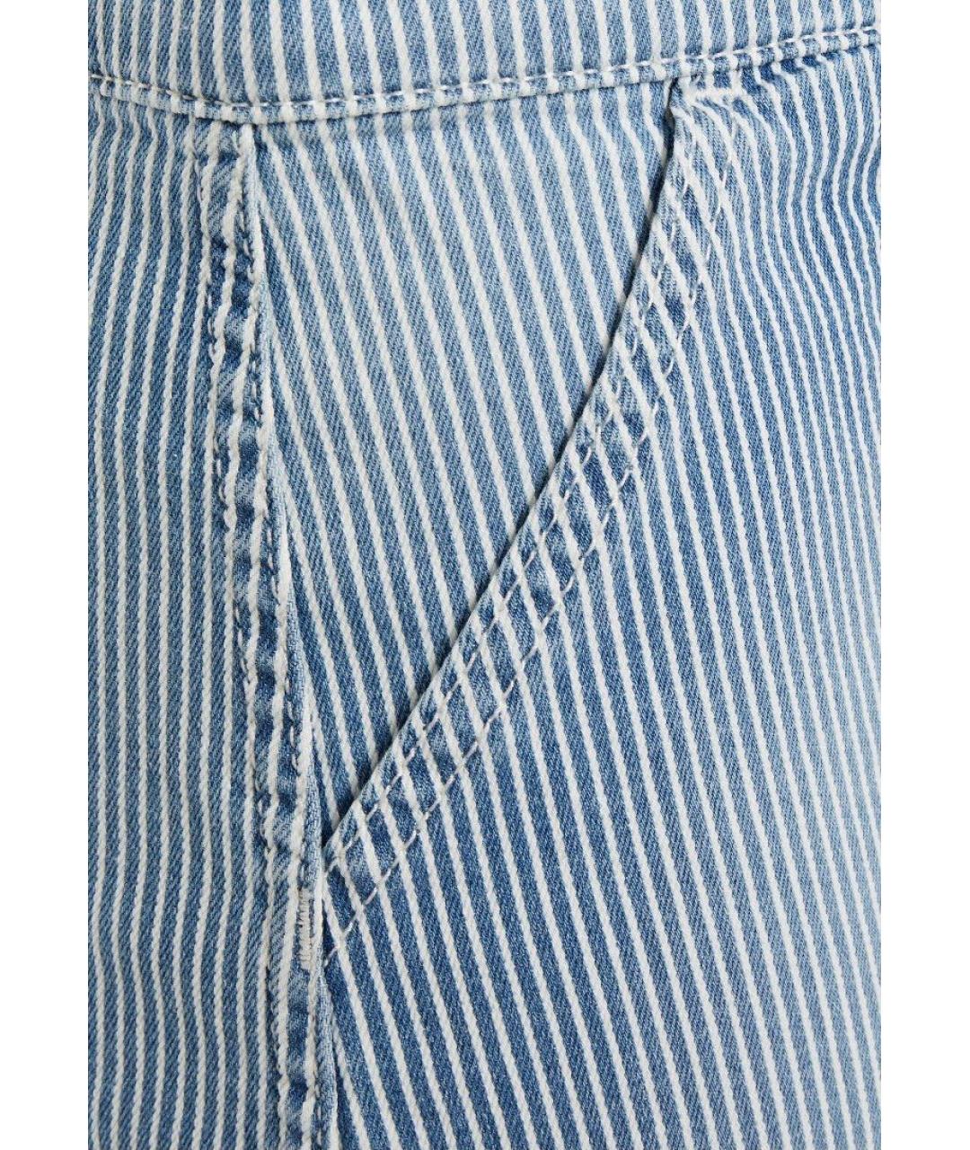 BA&SH Голубая хлопко-эластановая юбка мини, фото 4