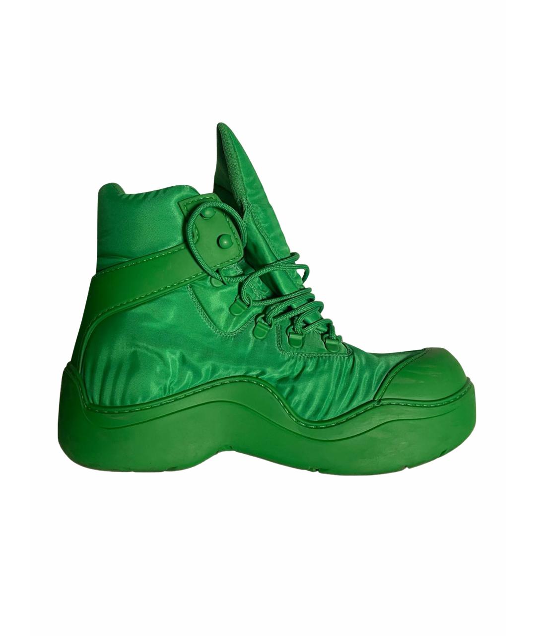 BOTTEGA VENETA Зеленые резиновые высокие ботинки, фото 1