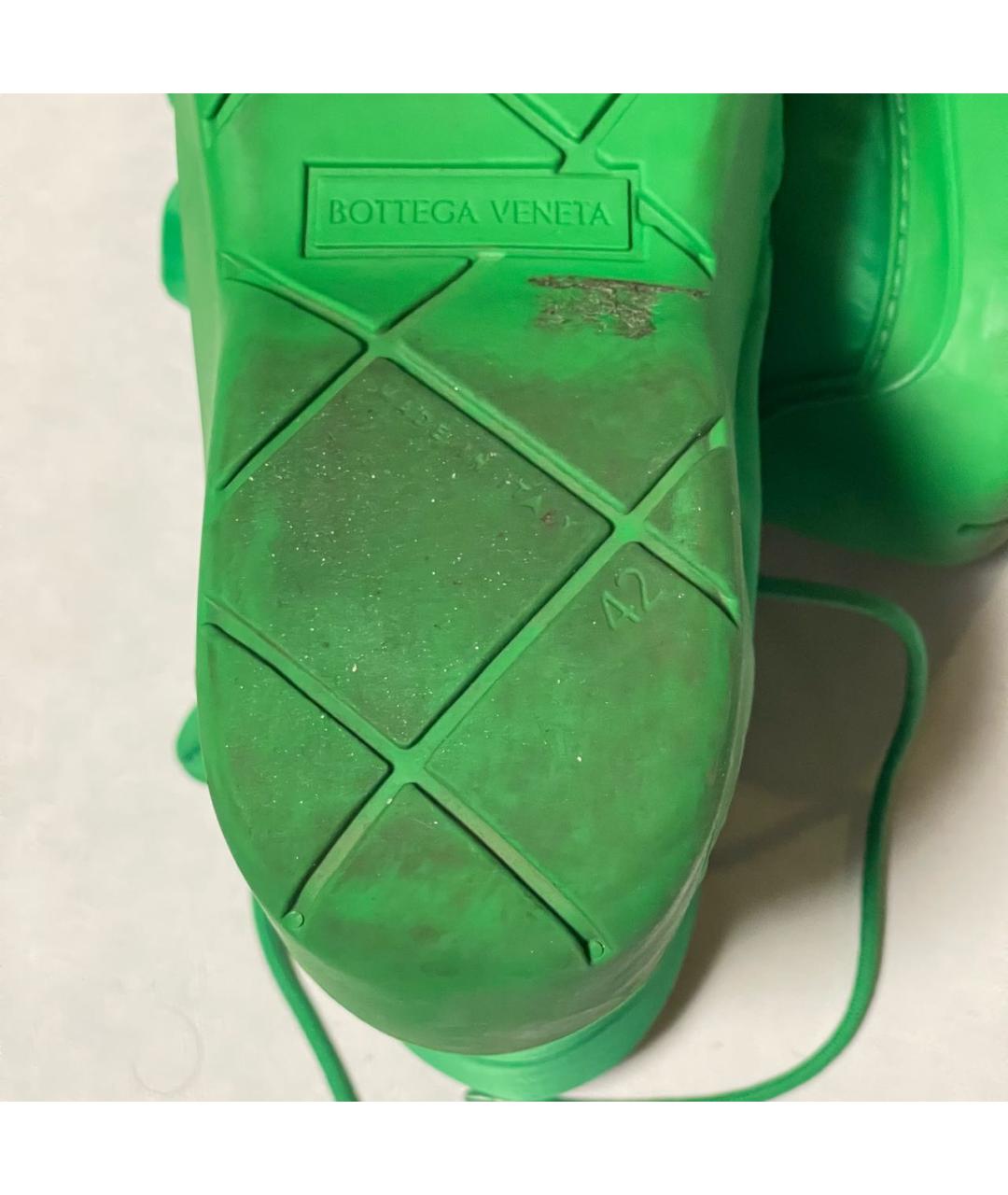 BOTTEGA VENETA Зеленые резиновые высокие ботинки, фото 4