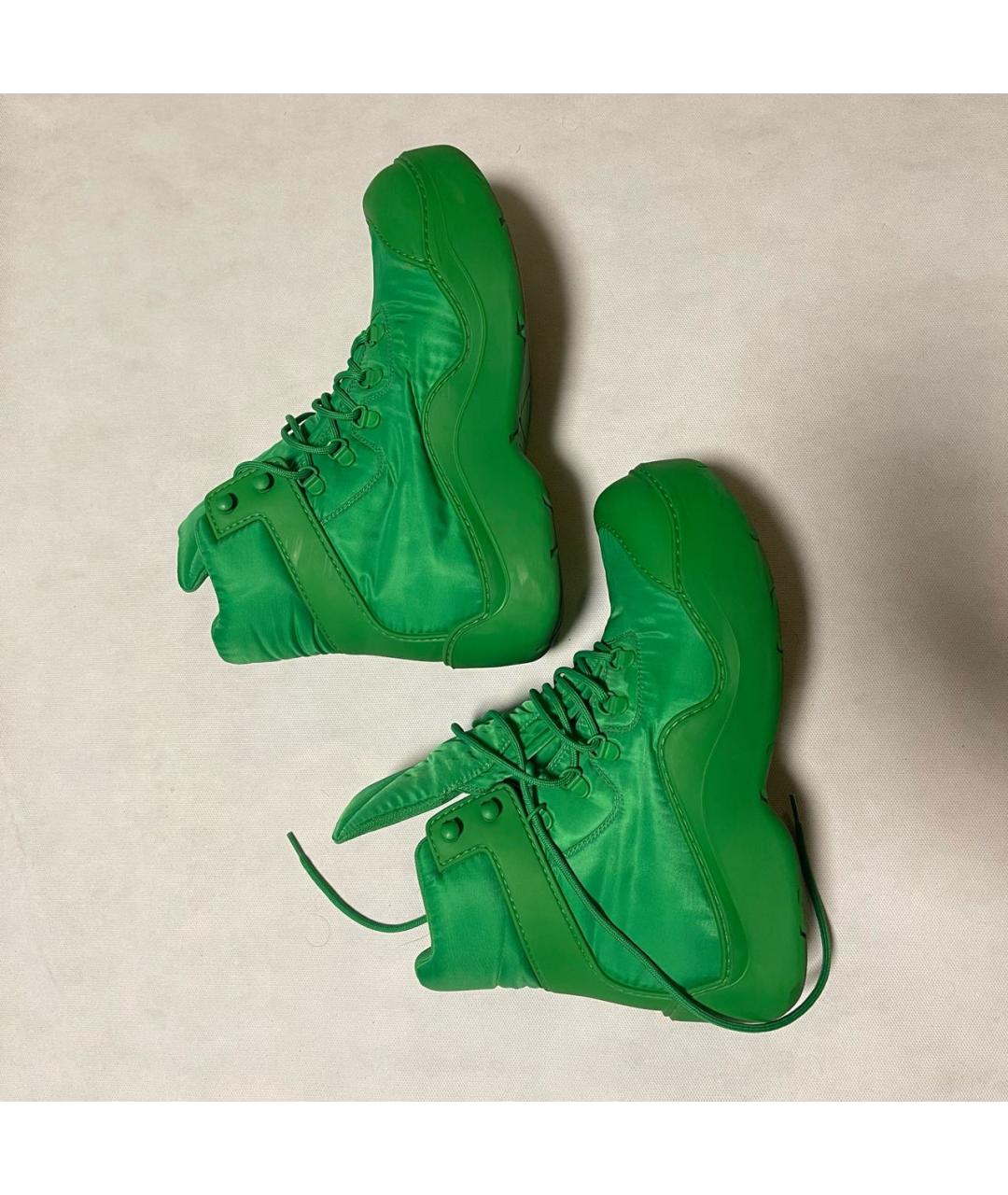 BOTTEGA VENETA Зеленые резиновые высокие ботинки, фото 3