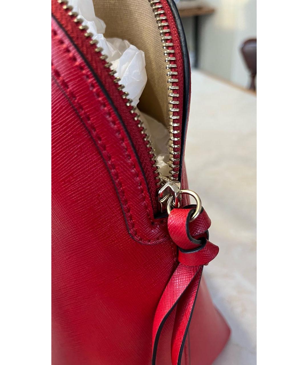 COCCINELLE Красная кожаная сумка с короткими ручками, фото 3