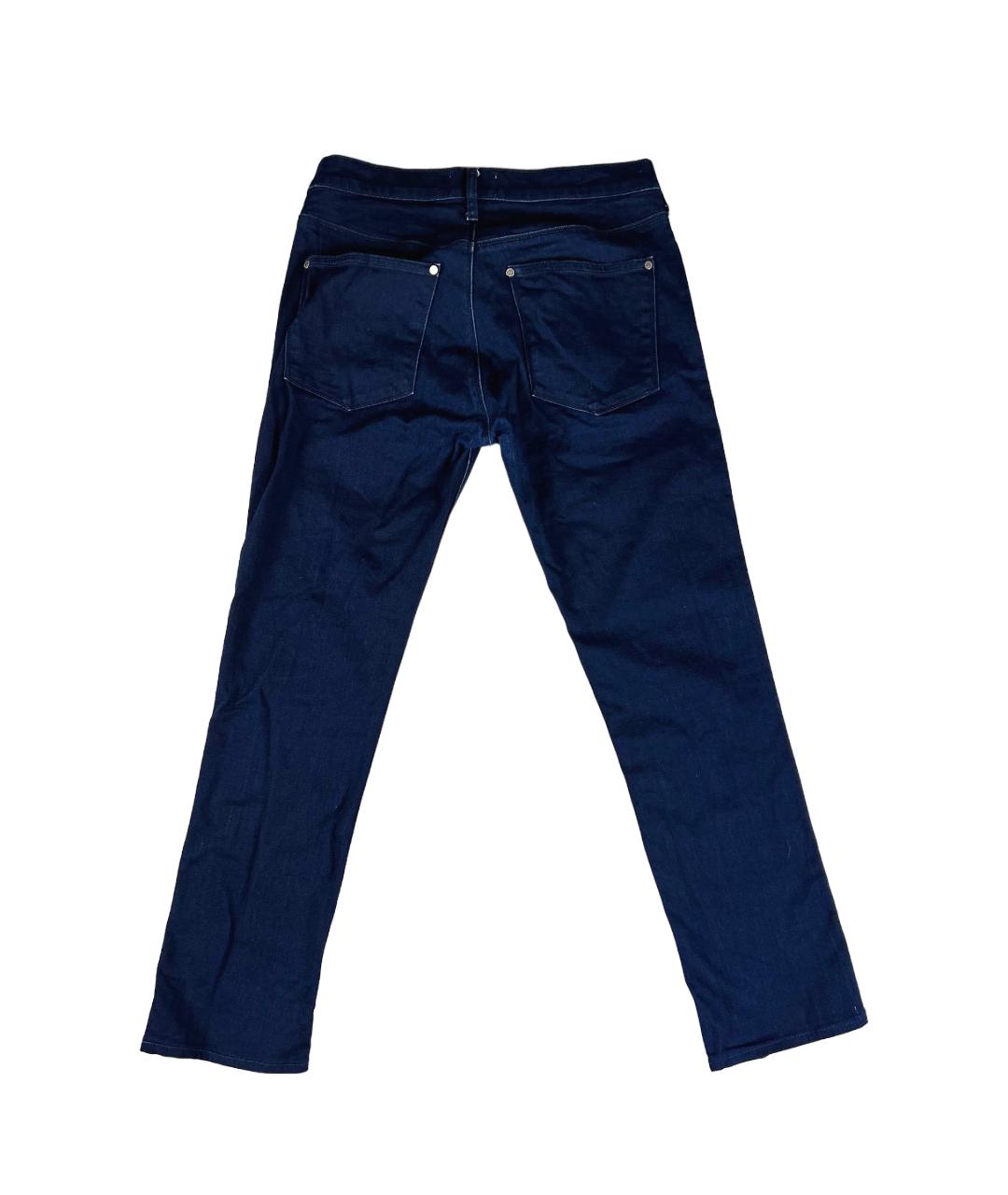 ACNE STUDIOS Темно-синие хлопко-эластановые джинсы скинни, фото 2